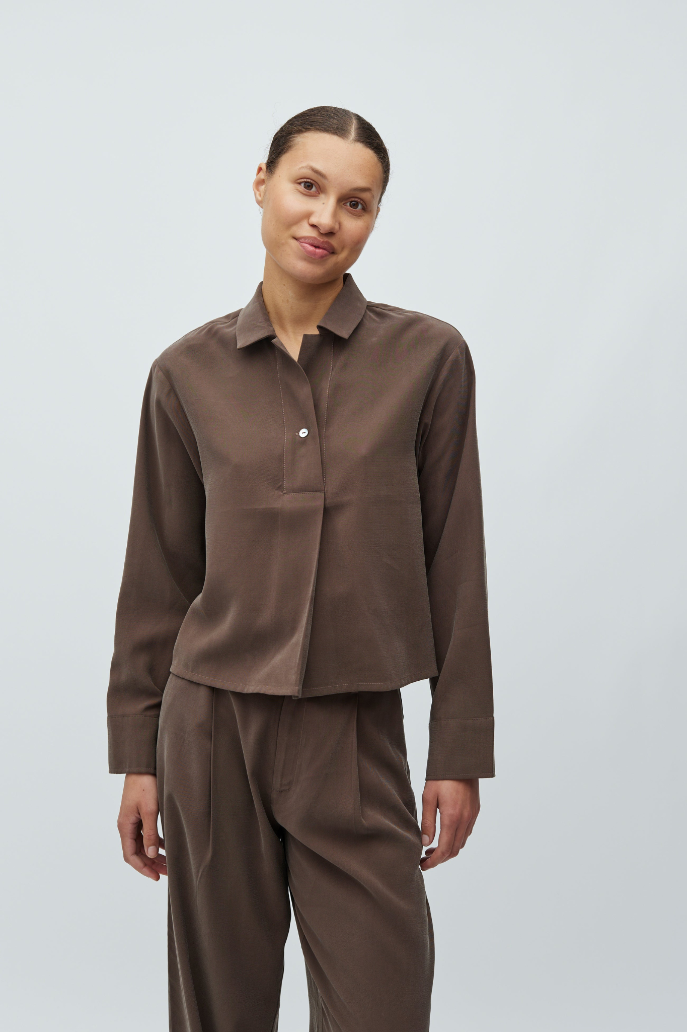 ELIO CASSI TOP - CHOCOLATE BROWN