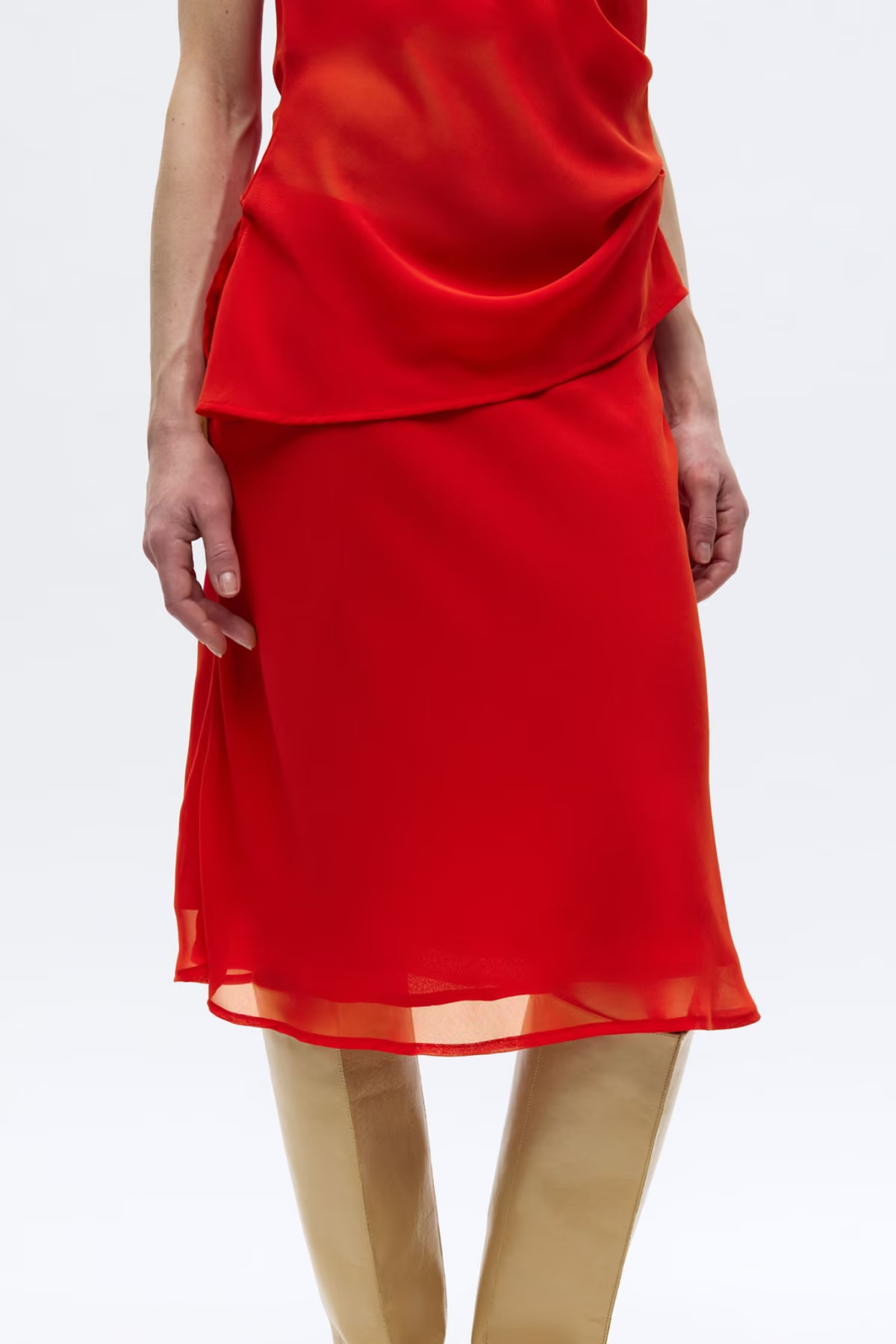 YARSI SKIRT AOP - FIERY RED