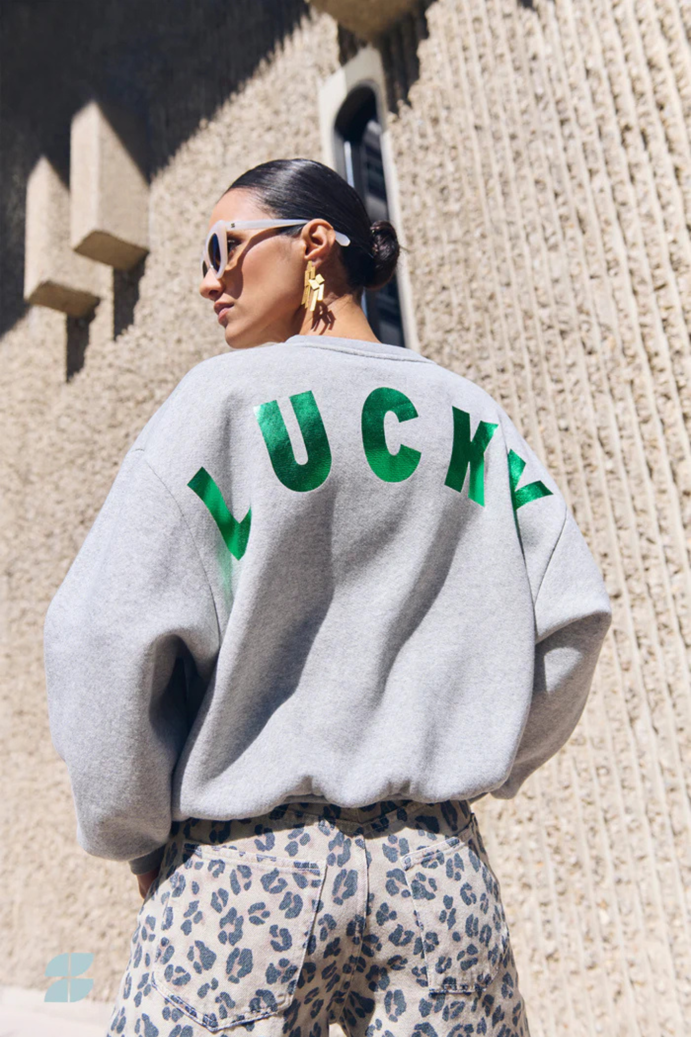 BIBI LUCKY CURVE SWEATER - GREY MELEE