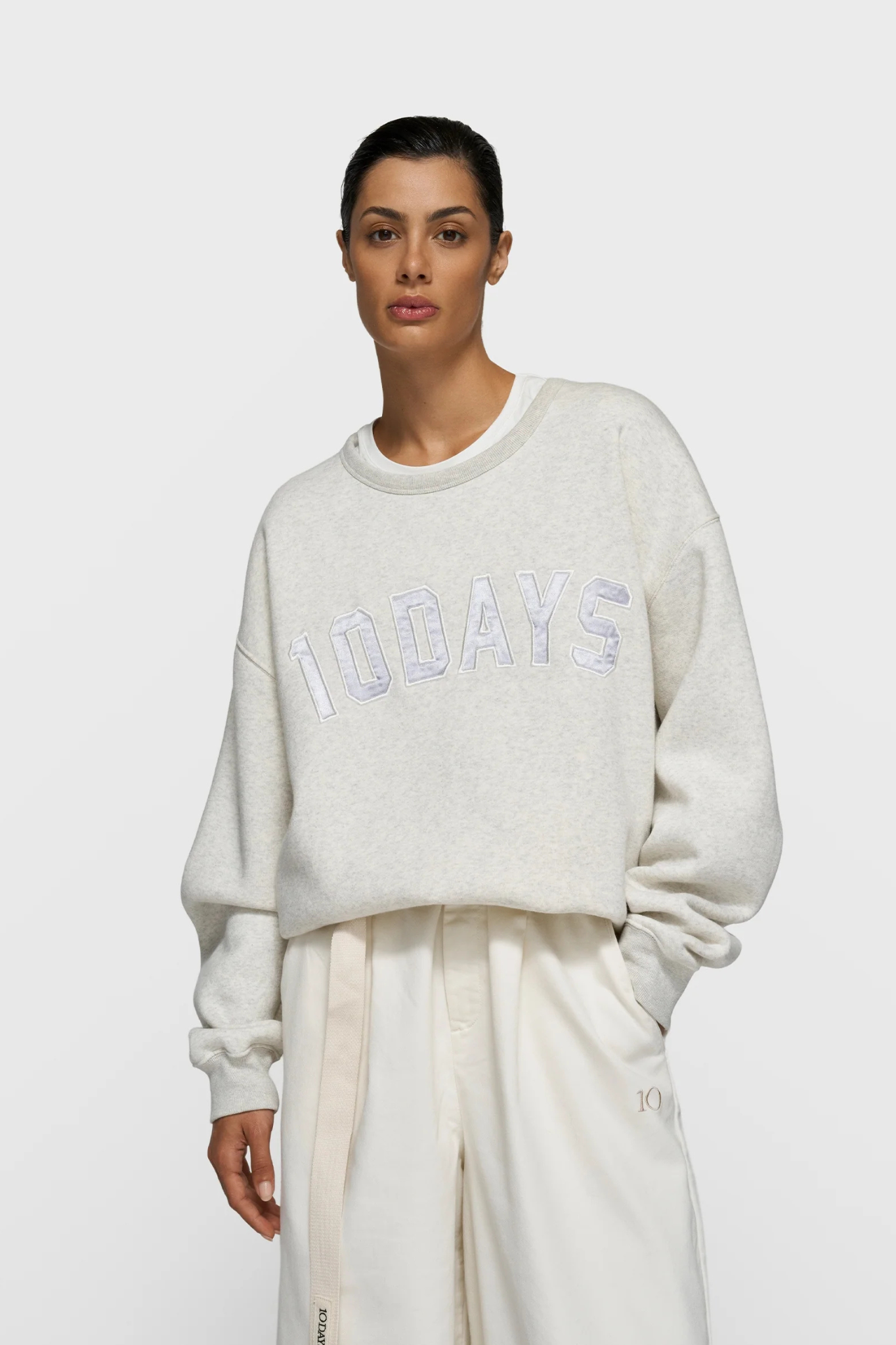 STATEMENT SWEATER - SOFT WHITE MELEE