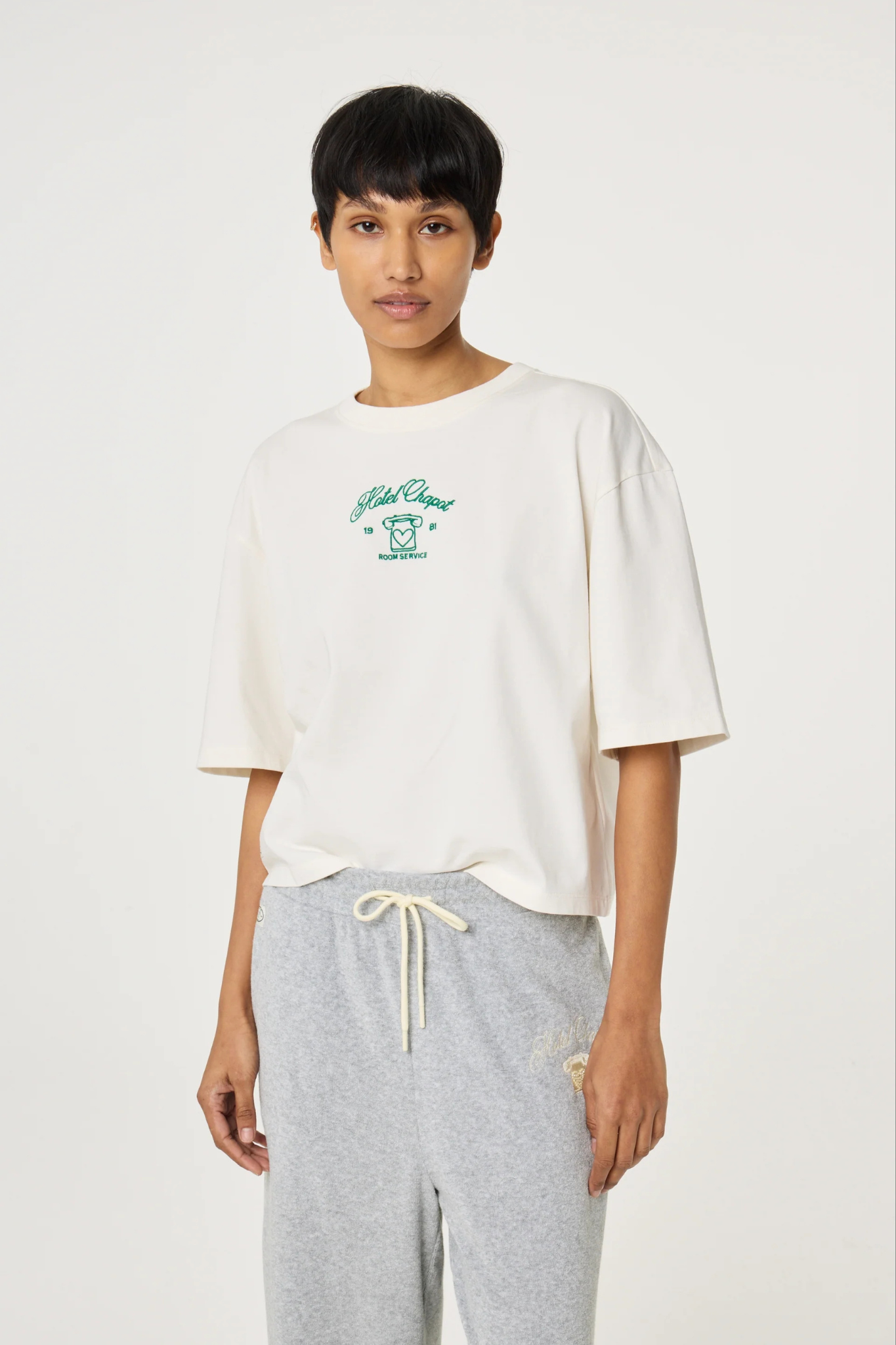 BENJA T-SHIRT - COSY WHITE/GREEN