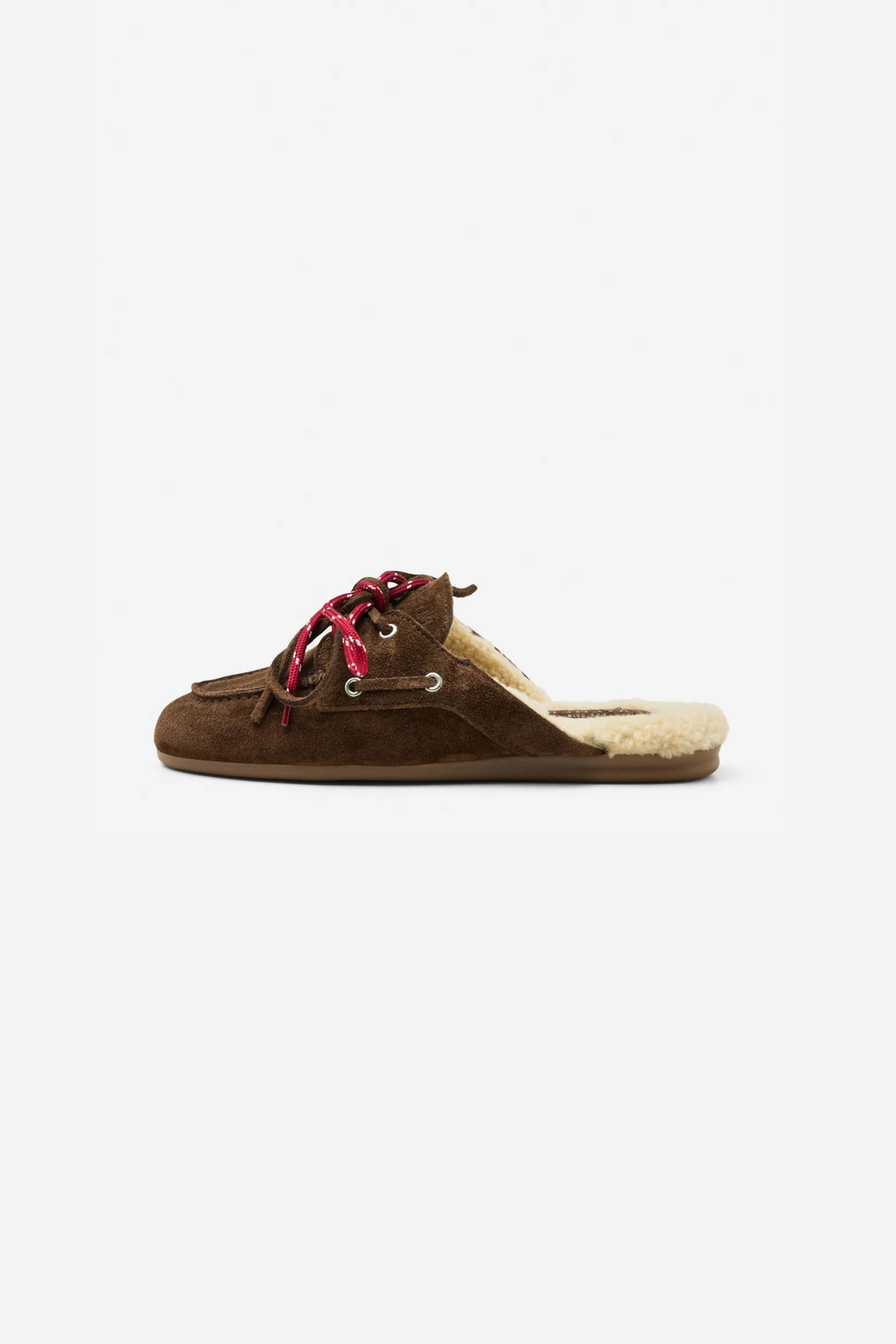 YASMA LACE FUR SHOES - BROWN SUEDE