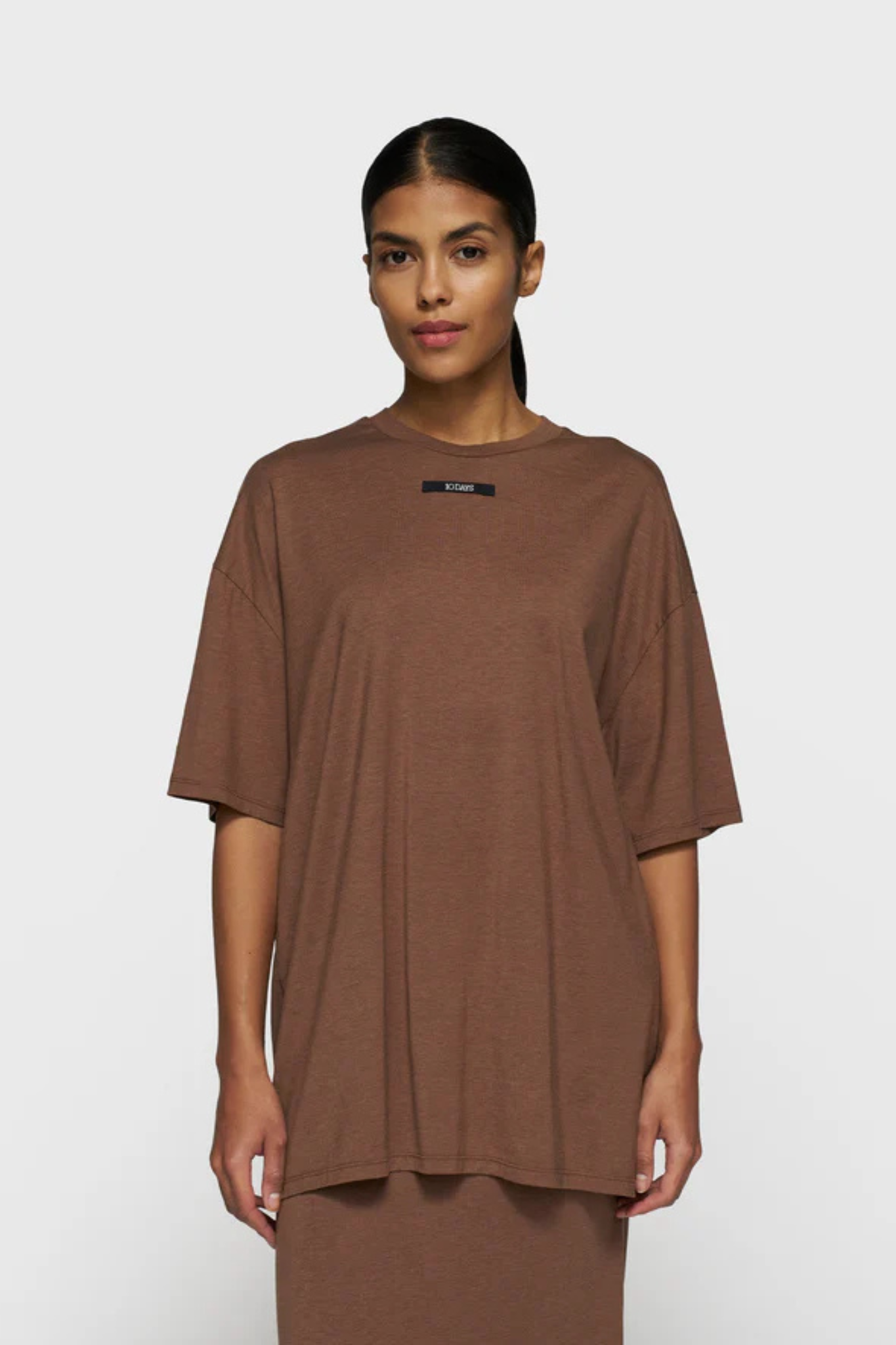 OVERSIZED JERSEY T-SHIRT - TRUFFLE