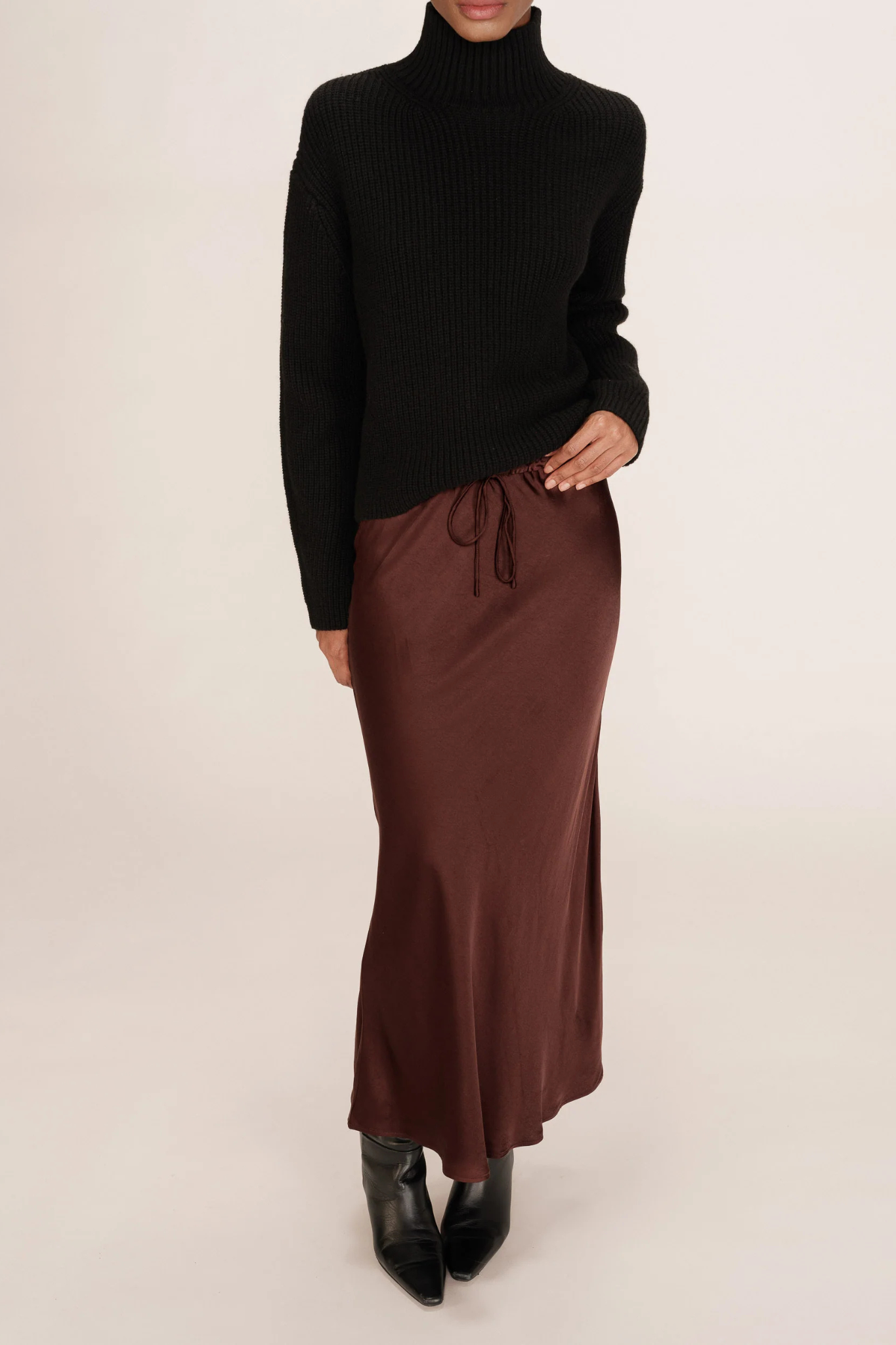 TALMAS LONG SKIRT - CHOCOLAT