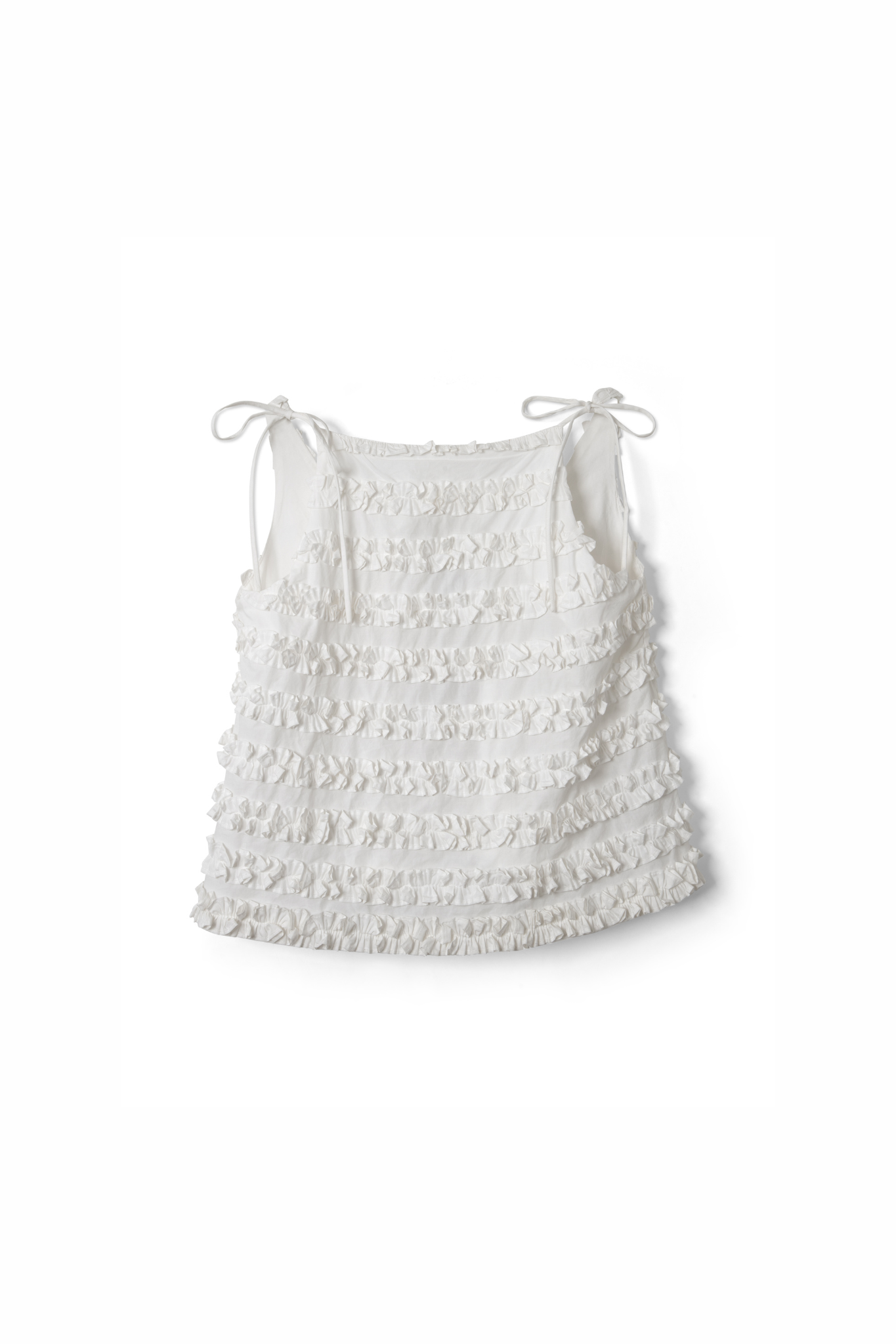 LEILI RUFFLE CAMI - WHITE