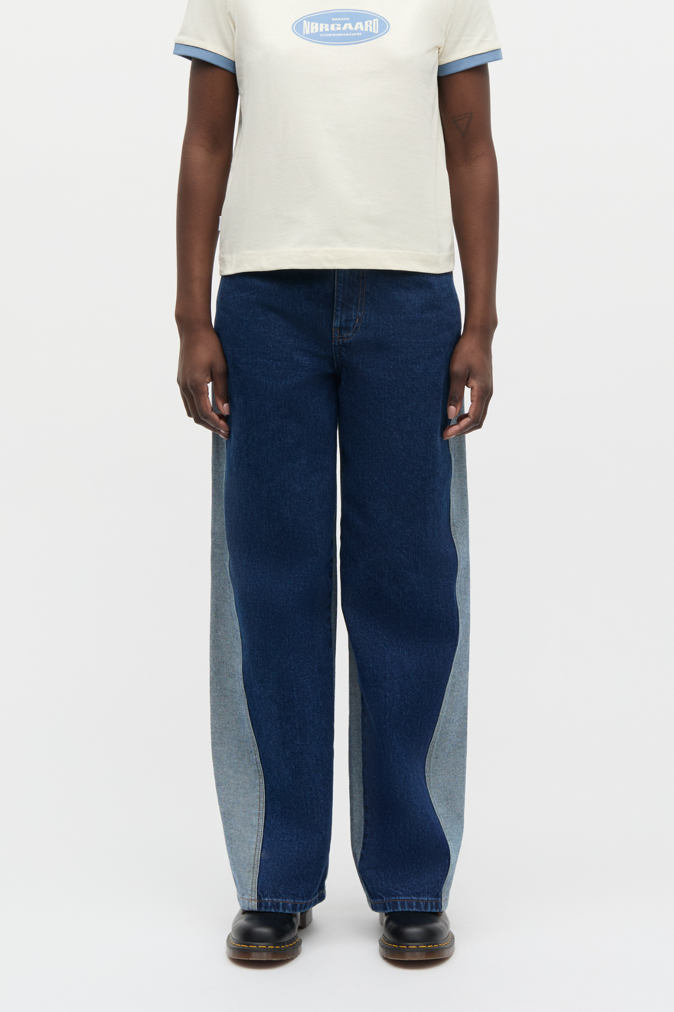 LUKE DENIM CHRISTEL BLOCK JEANS - MID BLUE DENIM