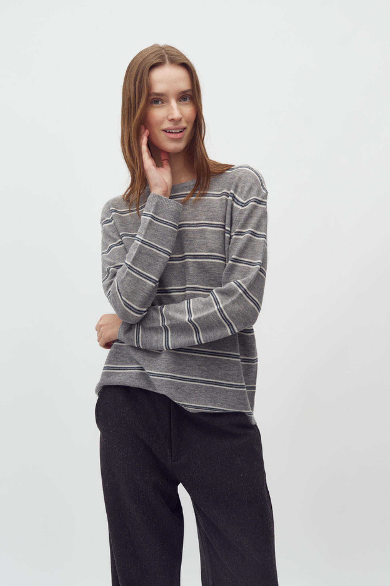 GILIR KNIT - GREY IZIA STRIPE