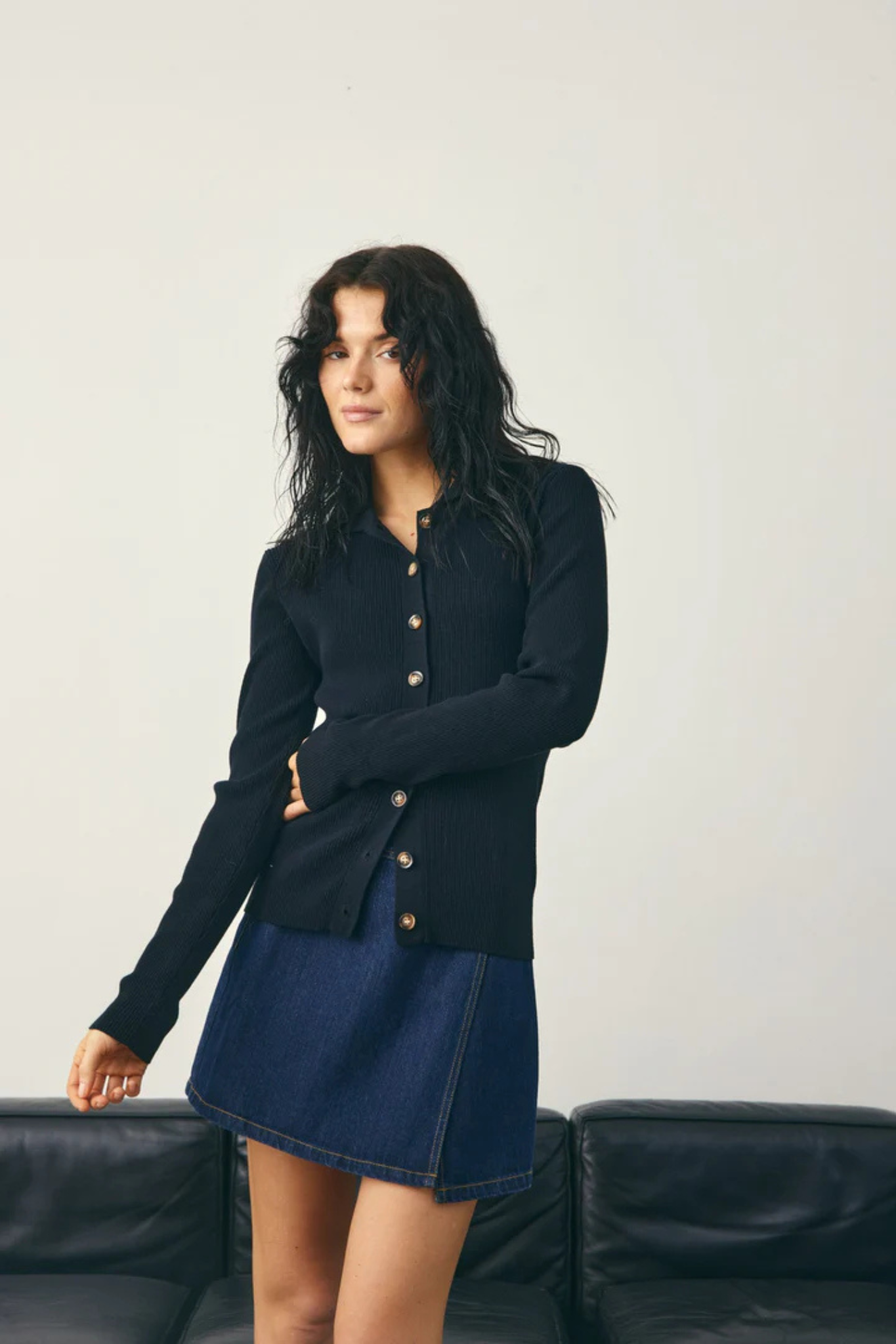 LIVANNA KNIT CARDIGAN - BLACK