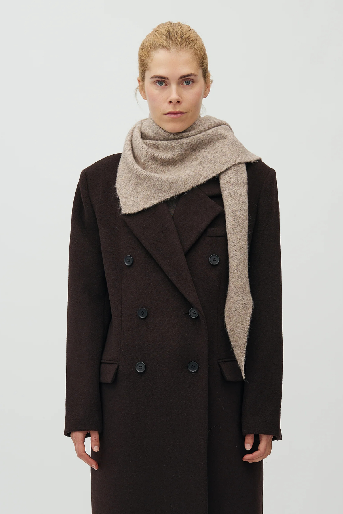 SEVYN SCARF - GREIGE MELANGE