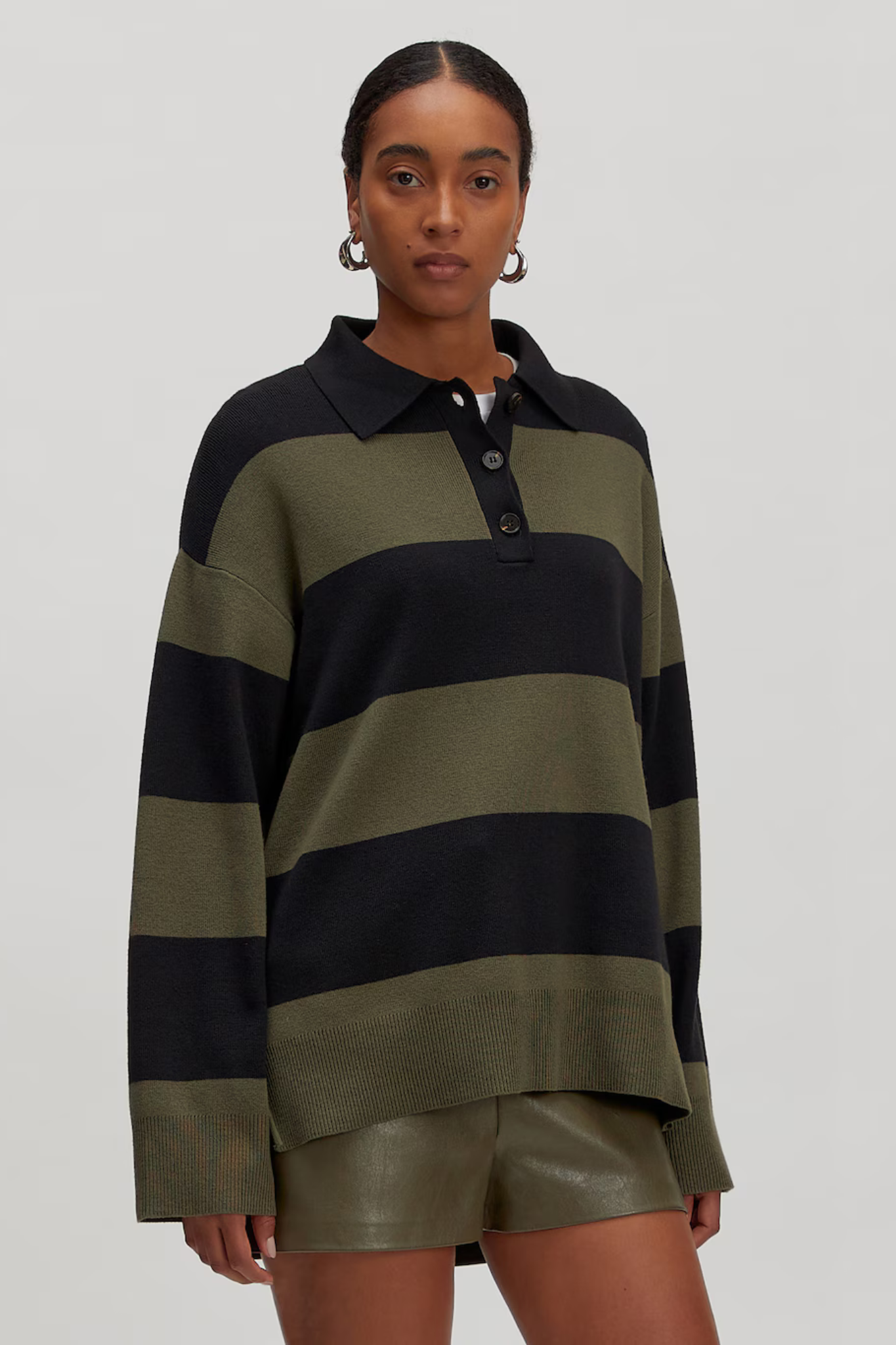 LAIANI STRIPED JUMPER - BLACK/GRAPELEAF STRIPE