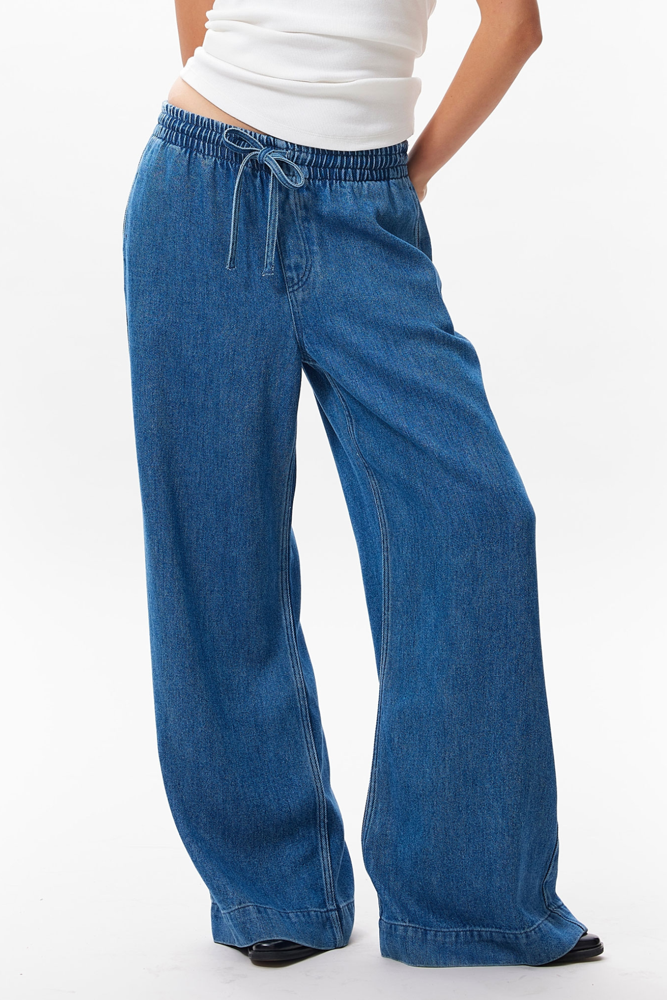DENIM JOGGER PANTS - BLUE