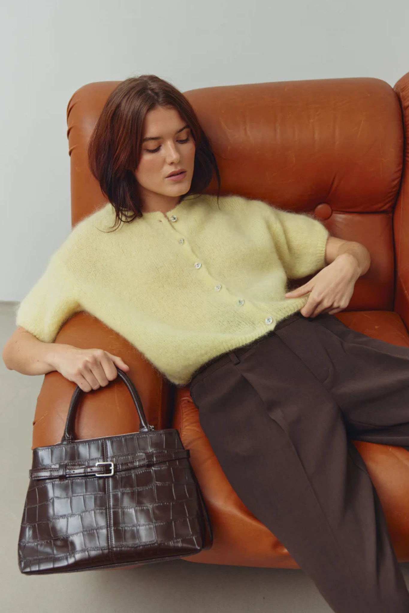 LORELL KNIT CARDIGAN - LIGHT YELLOW