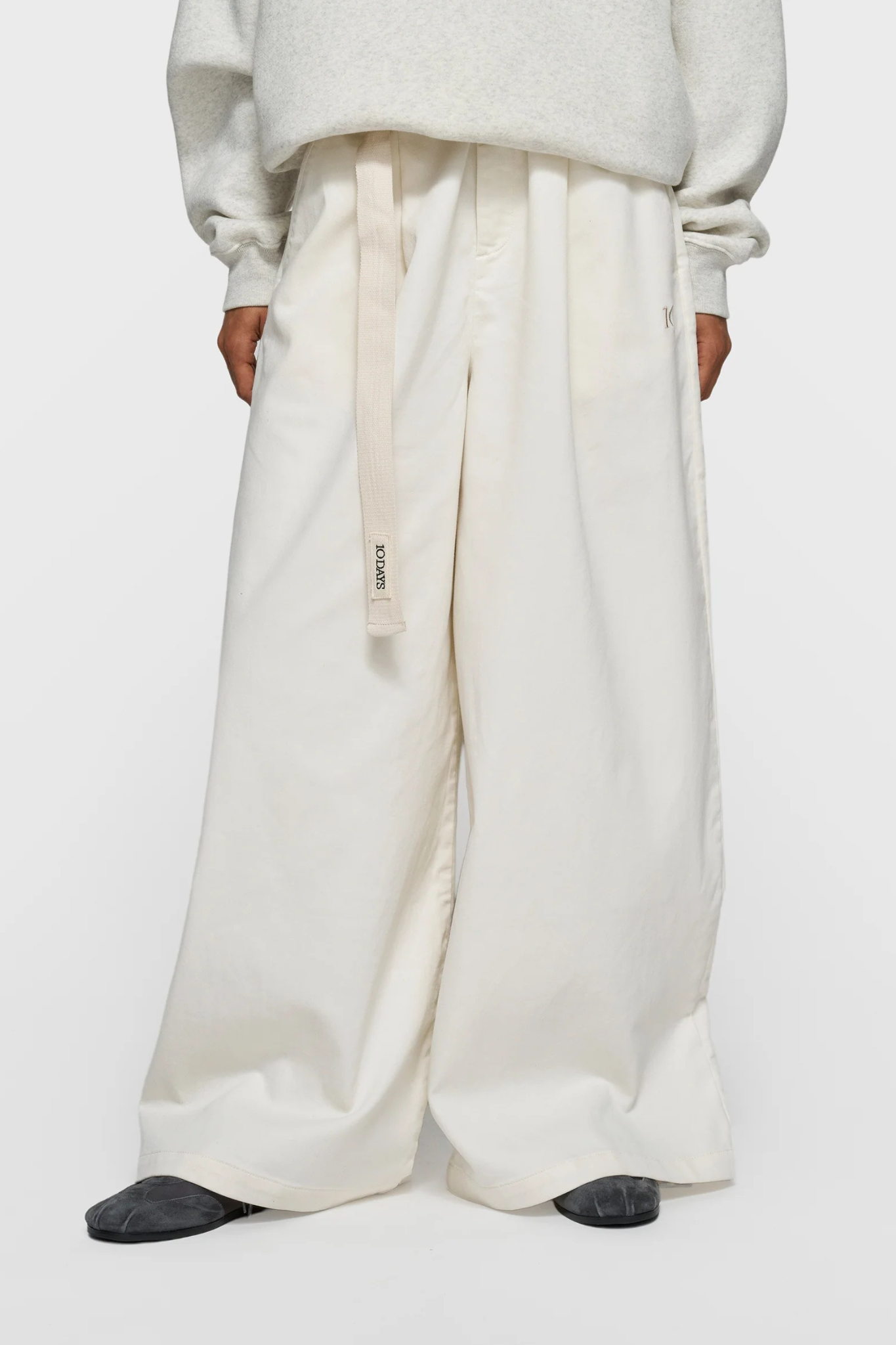 WIDE PANTS JOG TWILL - PEARL