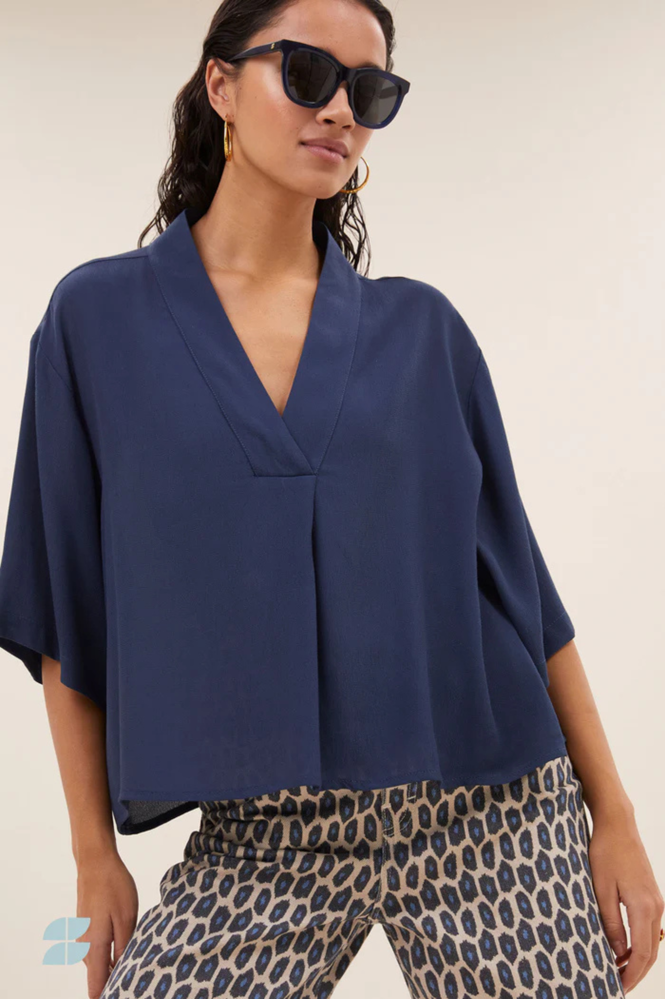 OWEN VISCOSE BLOUSE - WINTER BLUE