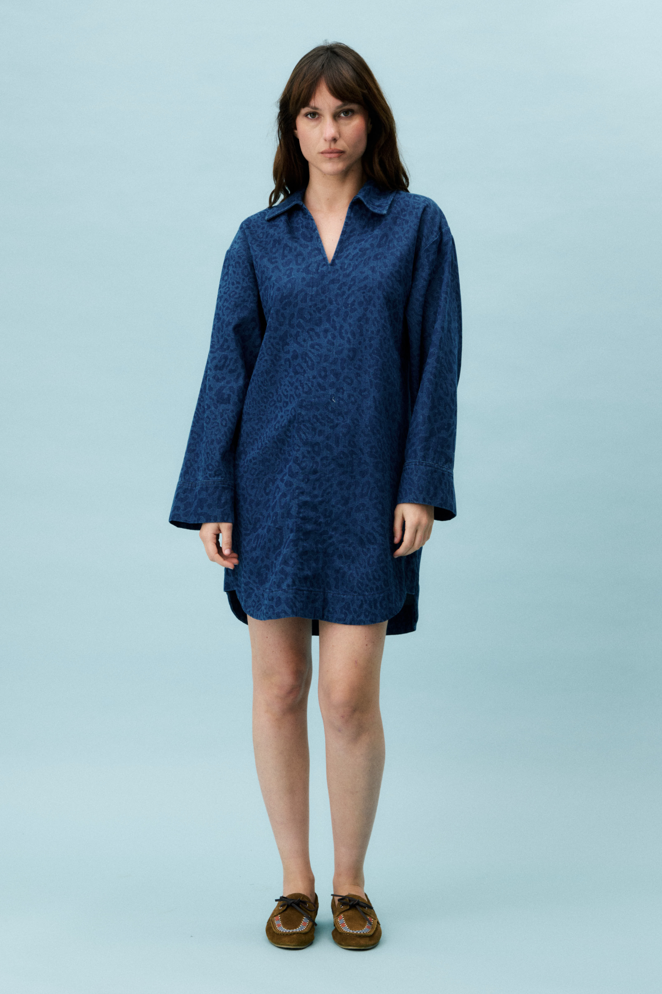 AGLOSSA DRESS - BLUE JEAN