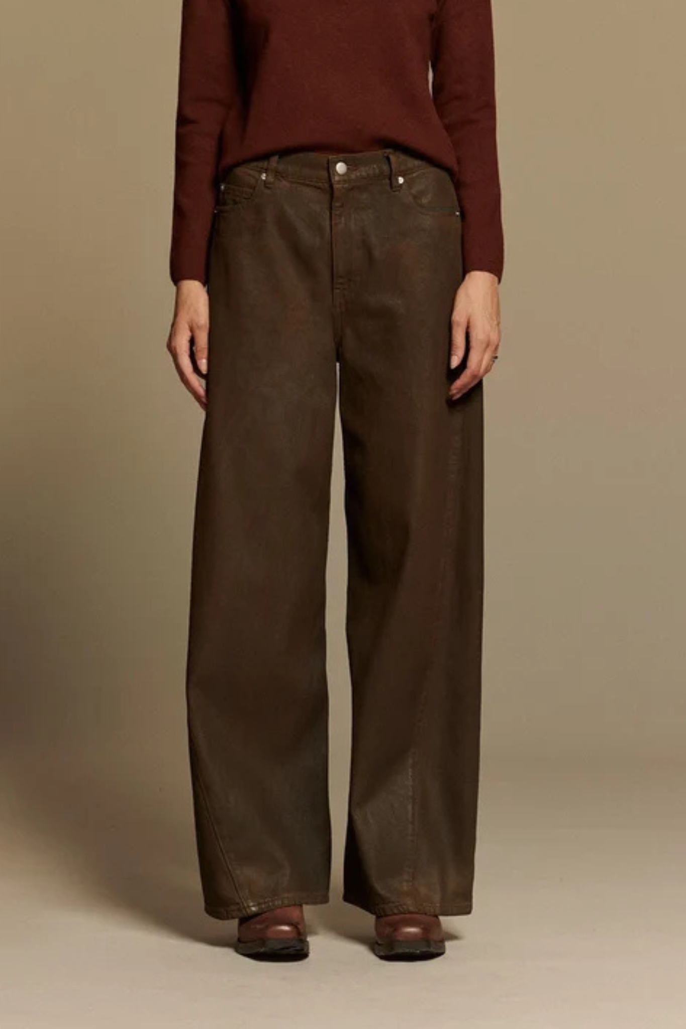 ORSON DENIM GLOSSY JEANS - MOKA