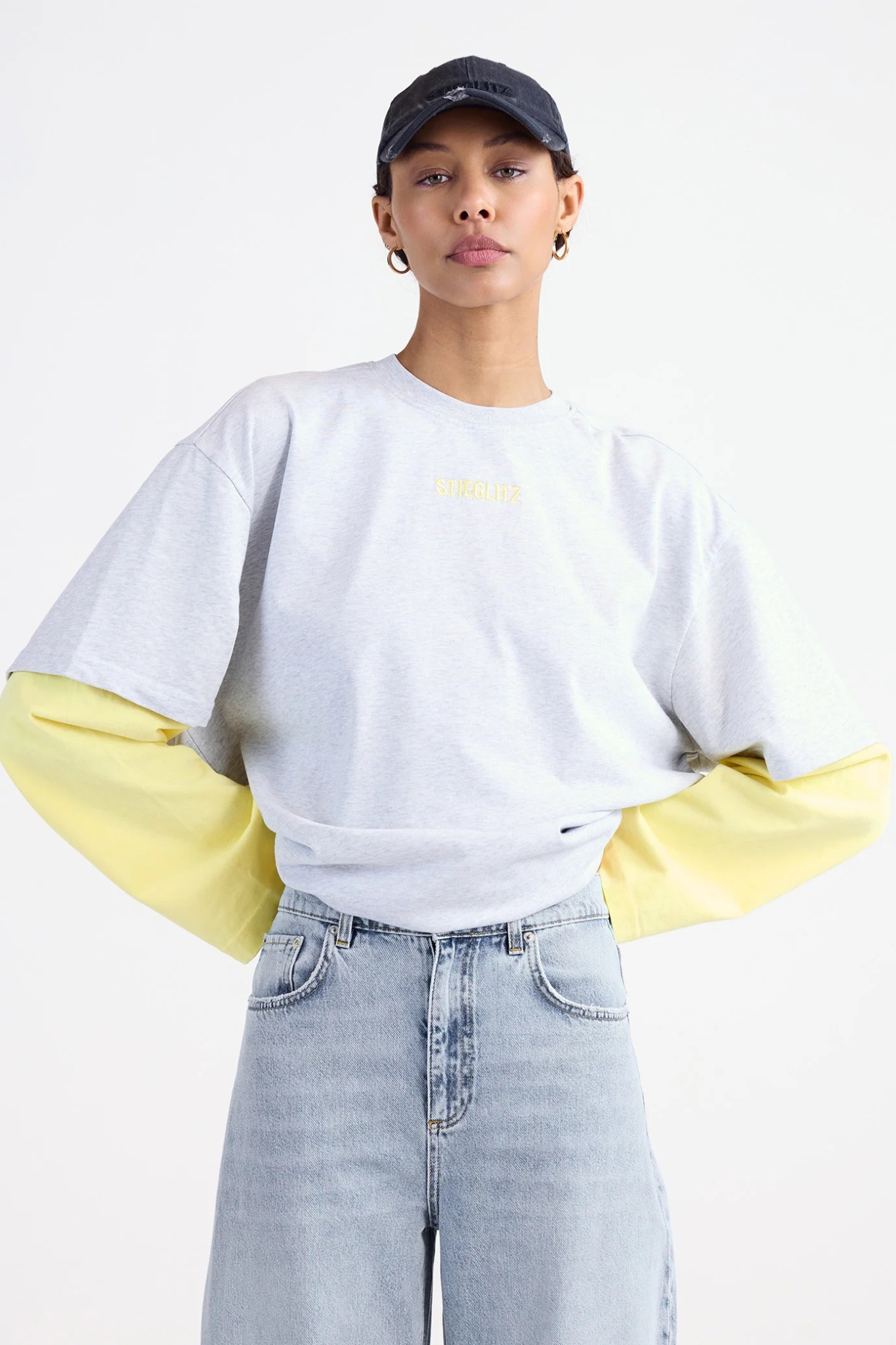STAN SKATE DOUBLE LONGSLEEVE - YELLOW/GREY