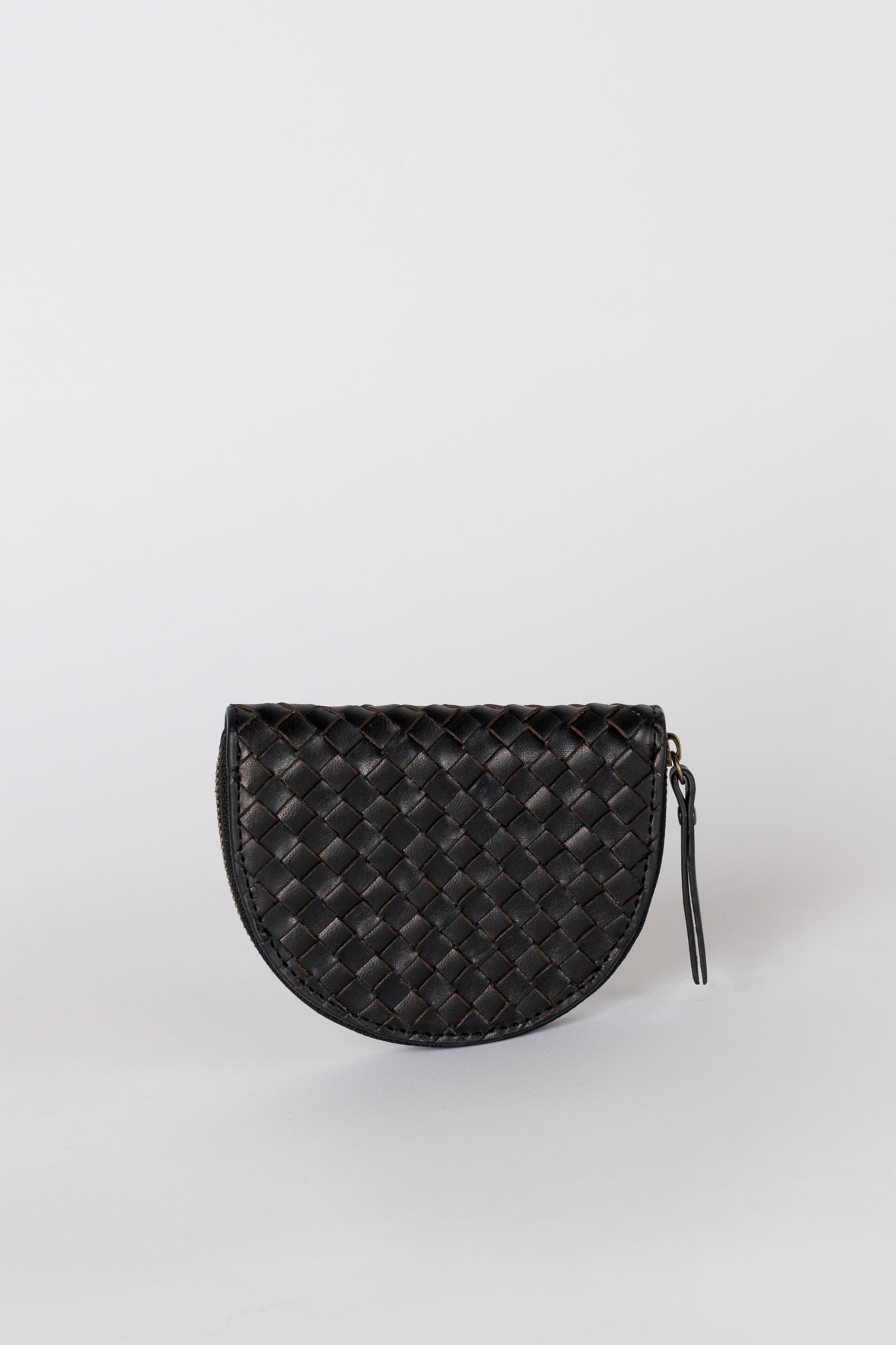 LAURA COIN PURSE - BLACK WOVEN CLASSIC LEATHER