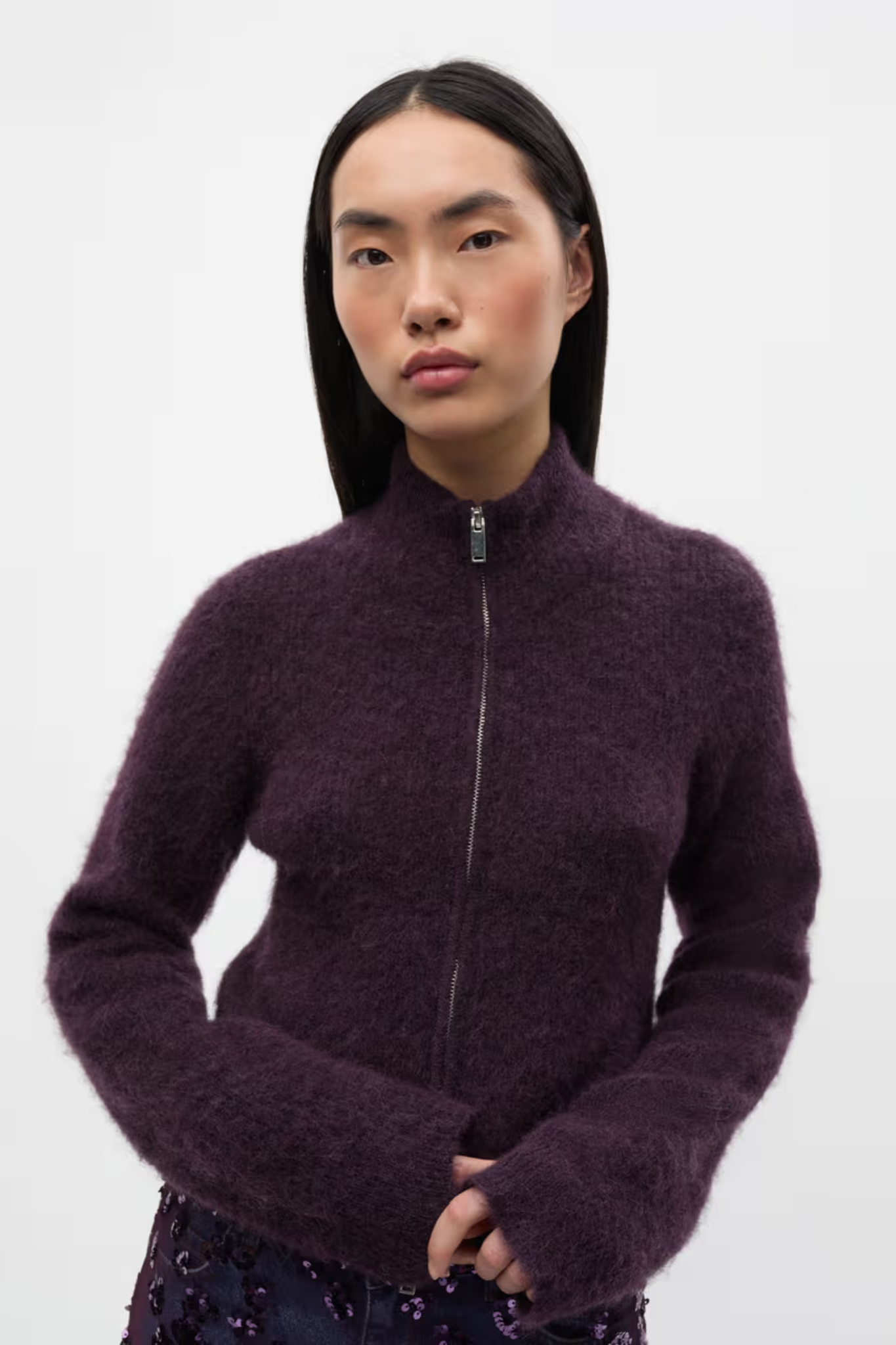 BESSIE LS CARDIGAN - PLUM PERFECT MEL