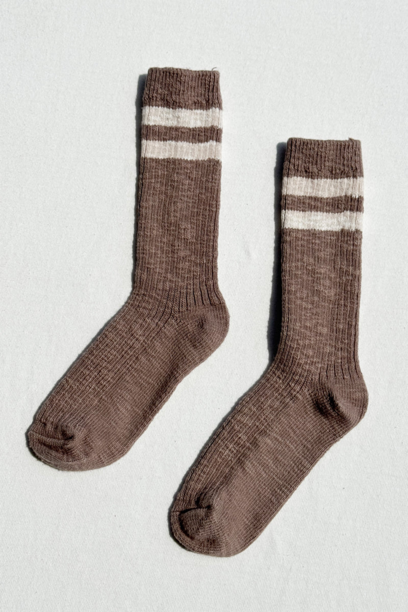 COTTAGE VARSITY SOCKS - FLAX VARSITY