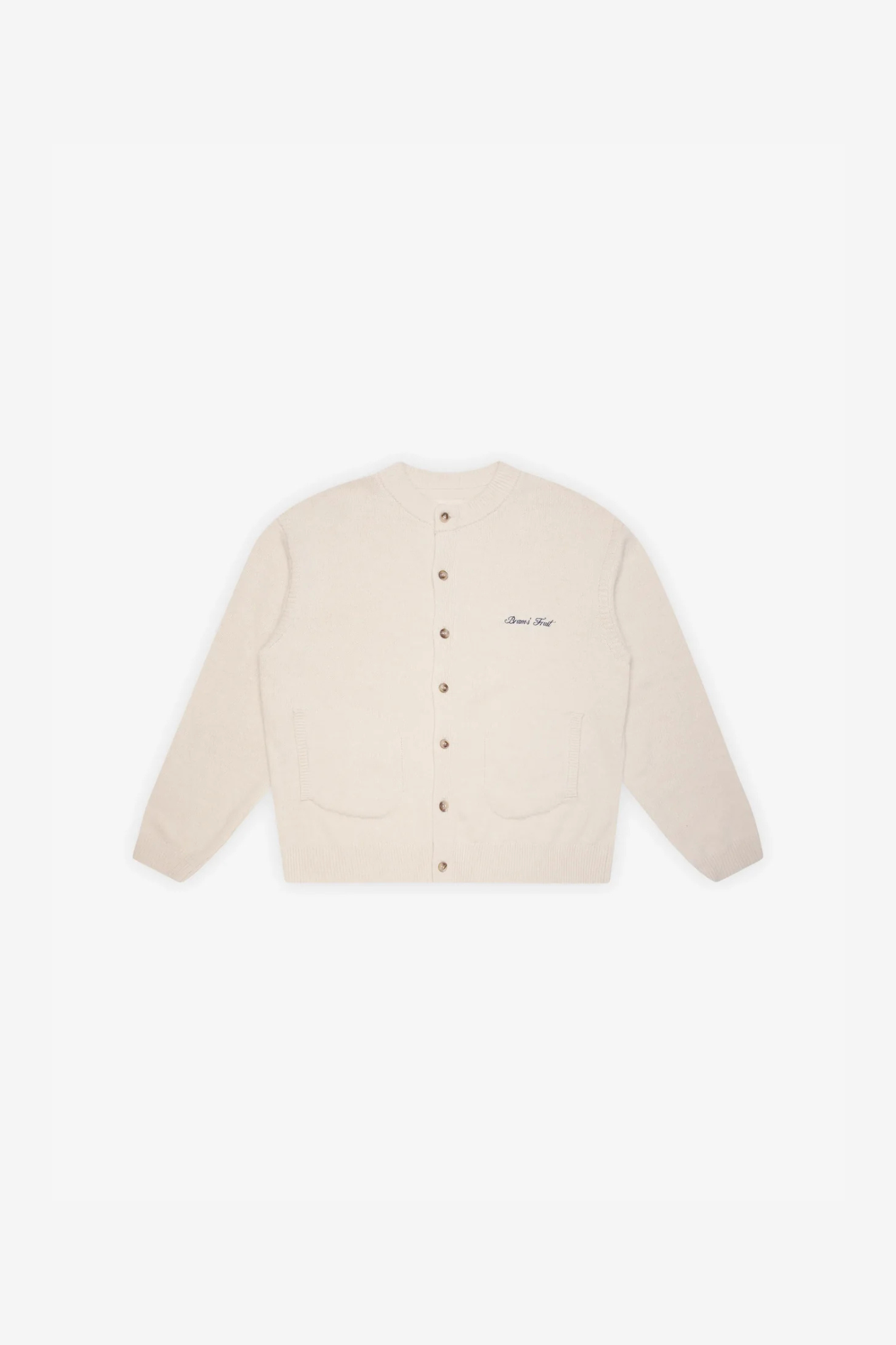 SCRIPT LOGO BUTTON UP KNIT - SAND