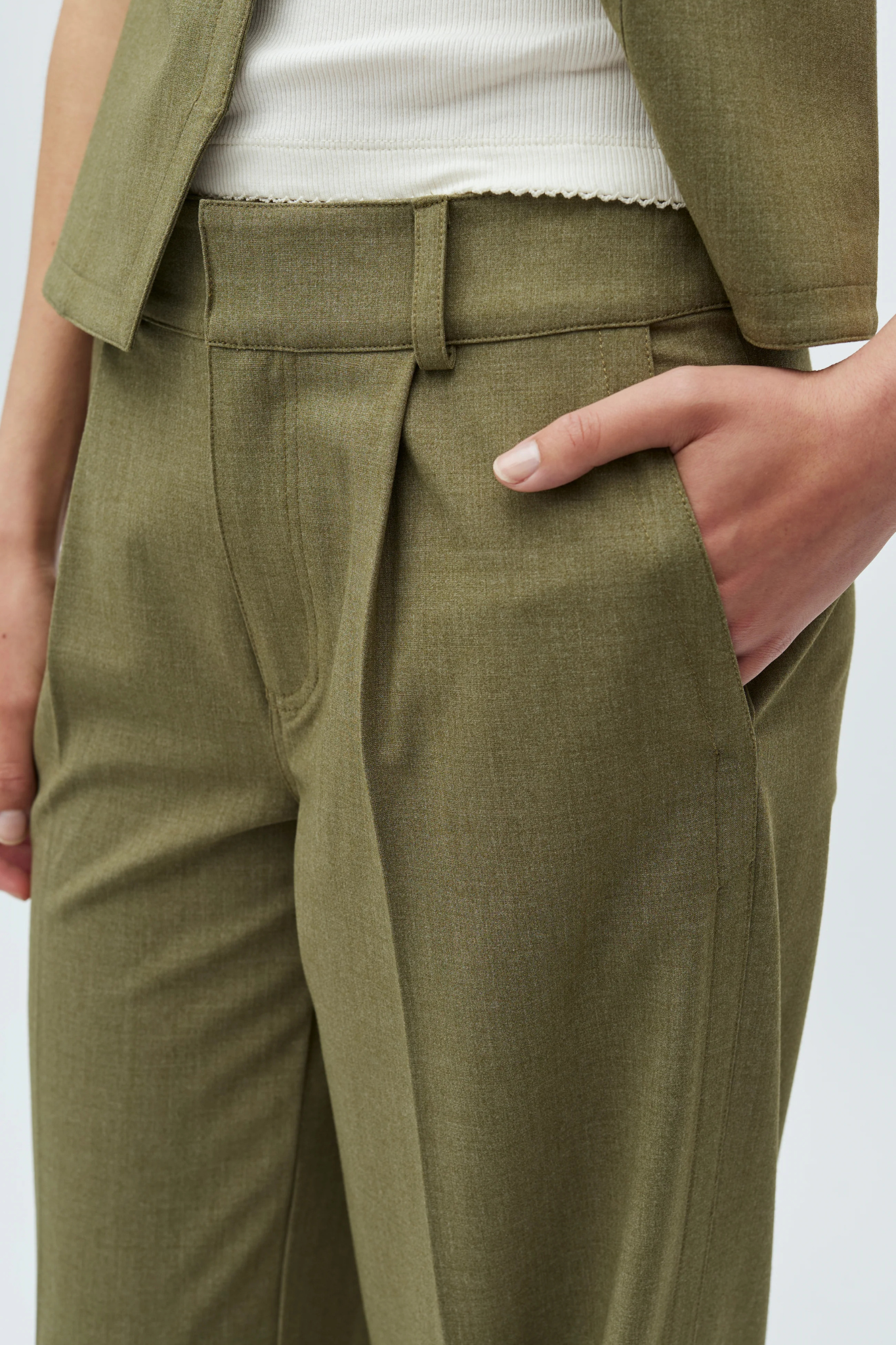 FARIN WILLAH PANTS - DUSTY OLIVE MELANGE