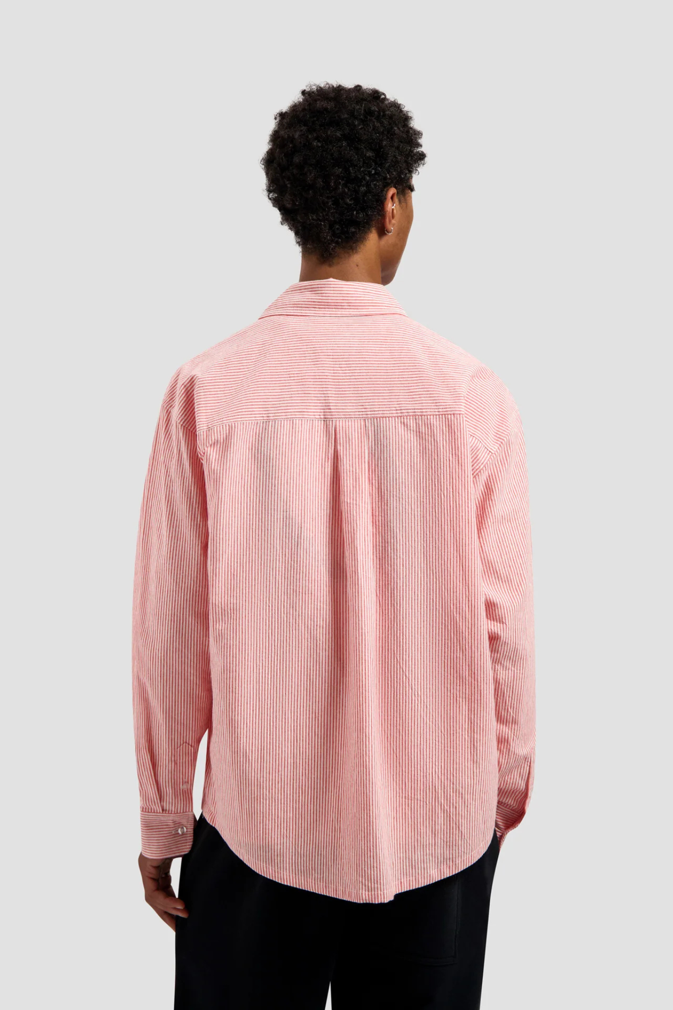 OVERSIZED STRIPE OXFORD SHIRT - BURNT CORAL