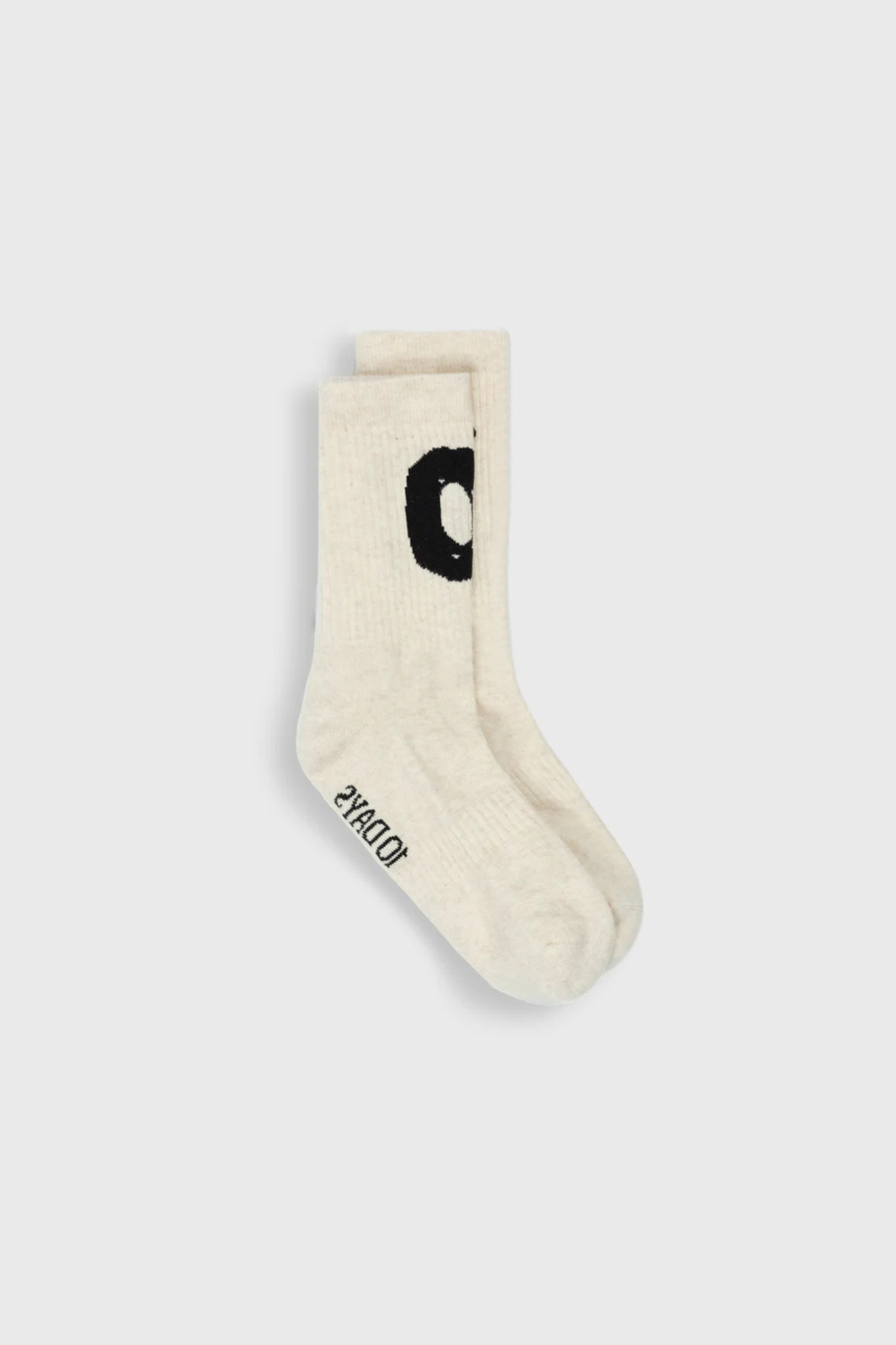 10DAYS socks in soft white melee. Side view