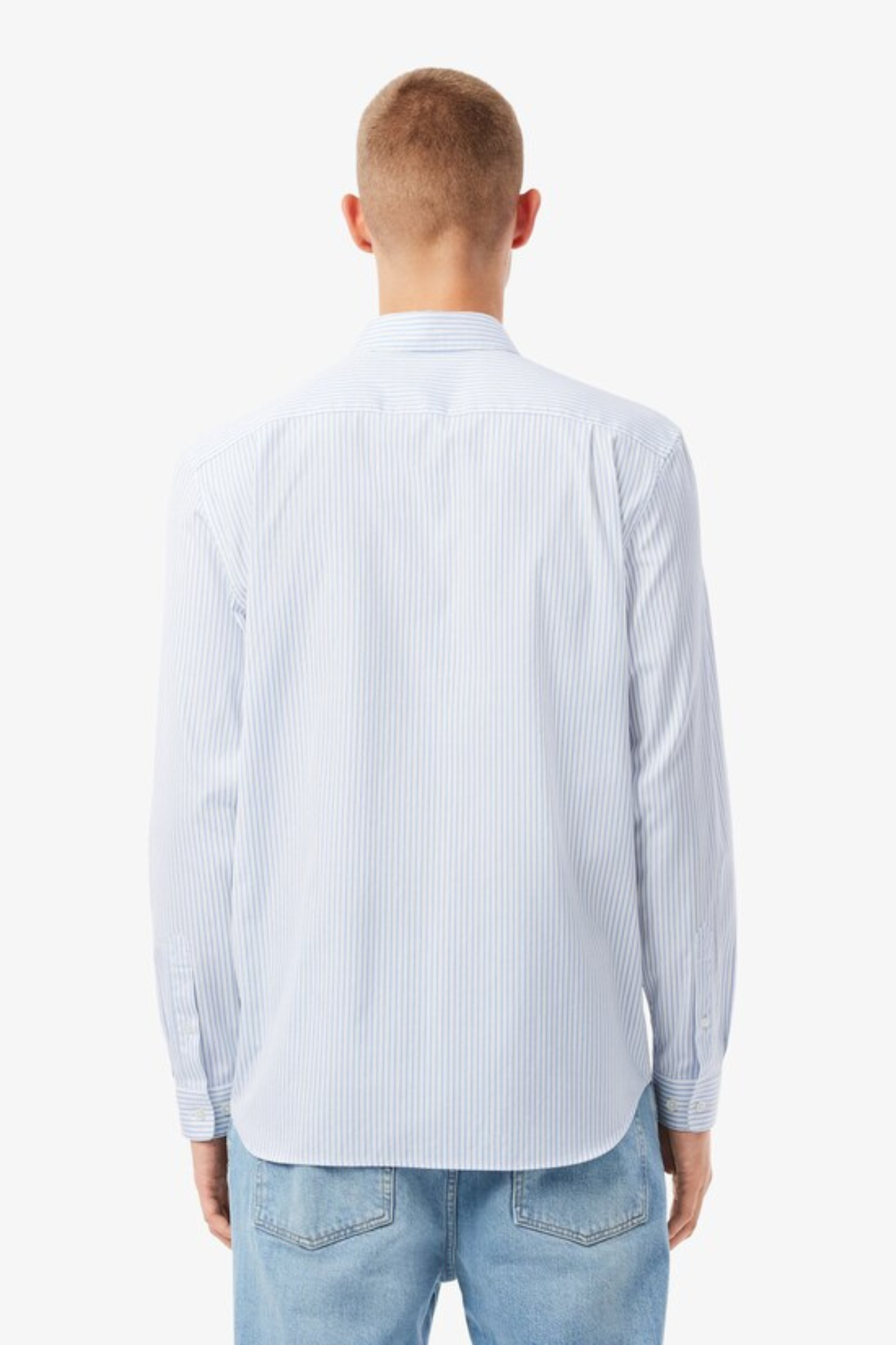 STRIPED PINPOINT SHIRT - WHITE/BLUE