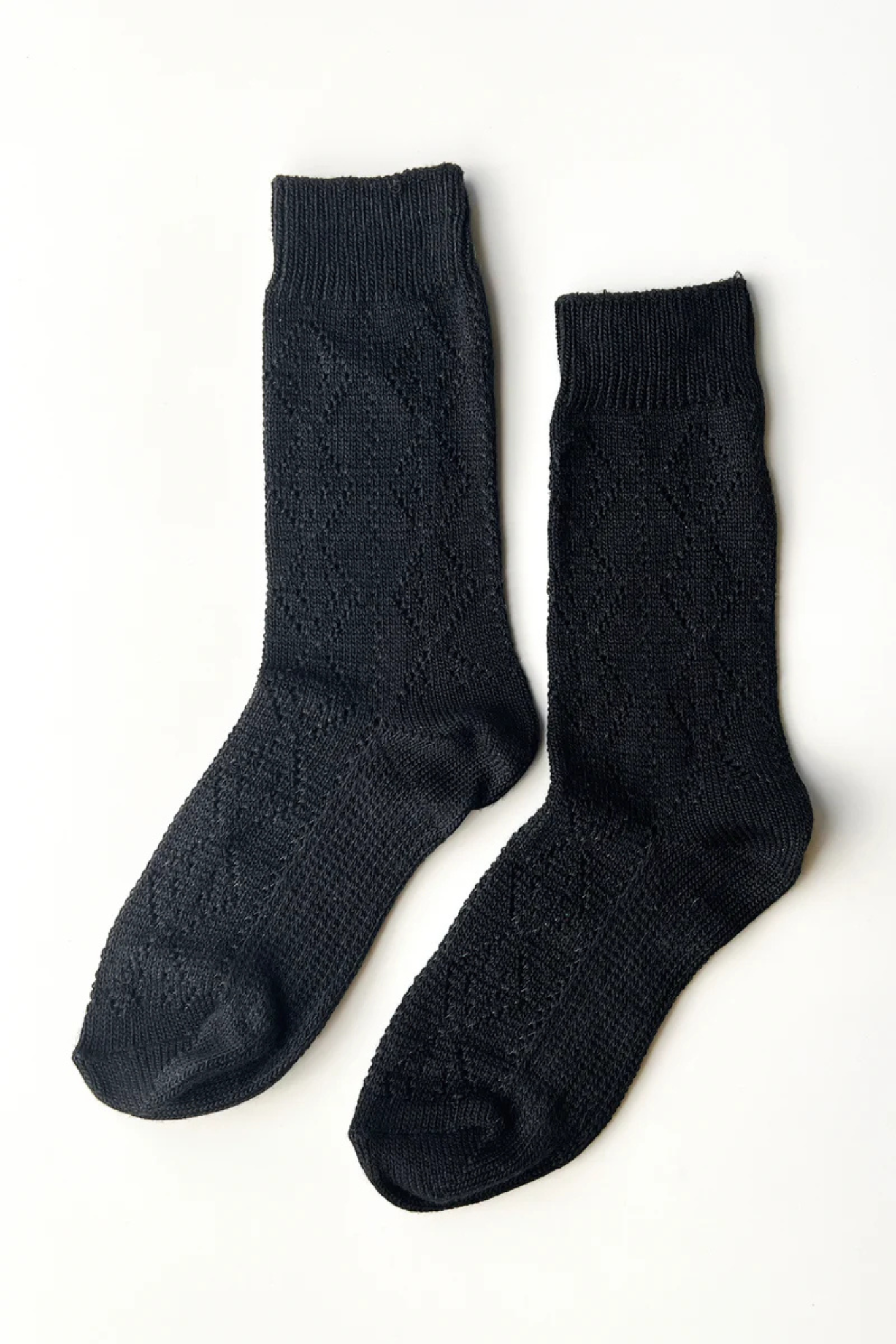 MODAL EYELET SOCKS - JET BLACK