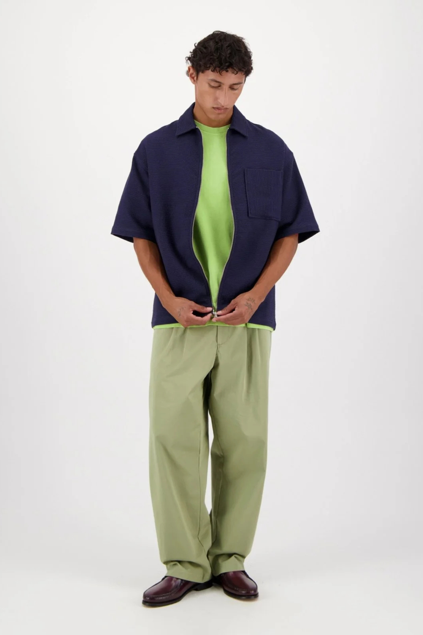 LUIS ZIP SHIRT - NAVY