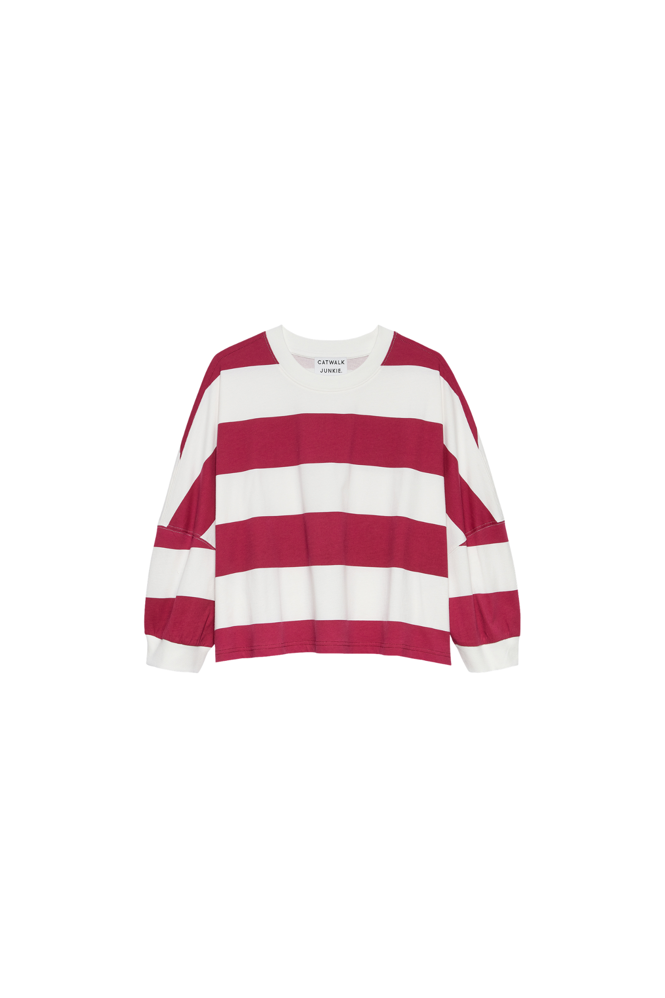 OVERSIZED BOLD STRIPED T-SHIRT - CRANBERRY JUICE