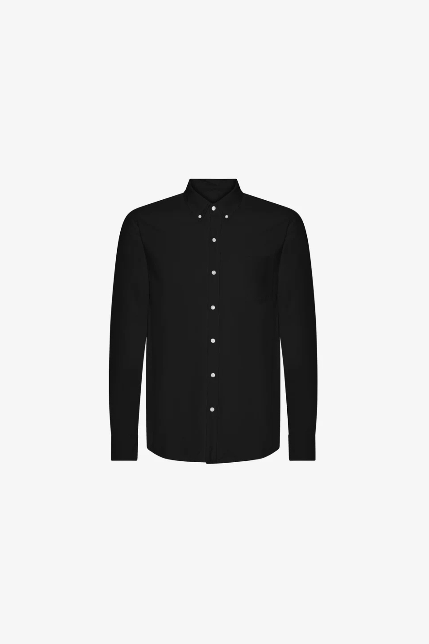 ORGANIC BUTTON DOWN SHIRT - DEEP BLACK