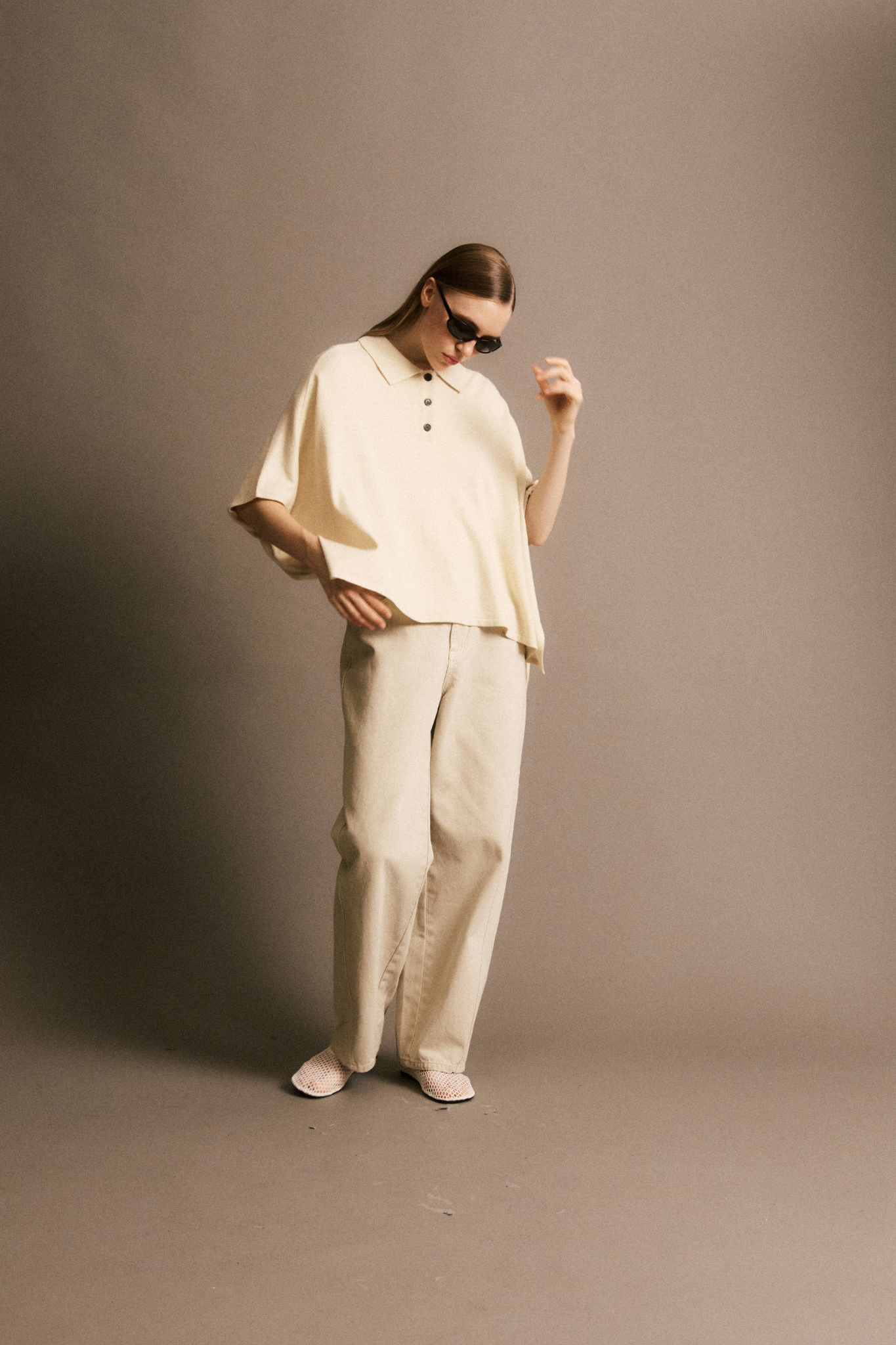 KARL POLOSHIRT - BEIGE
