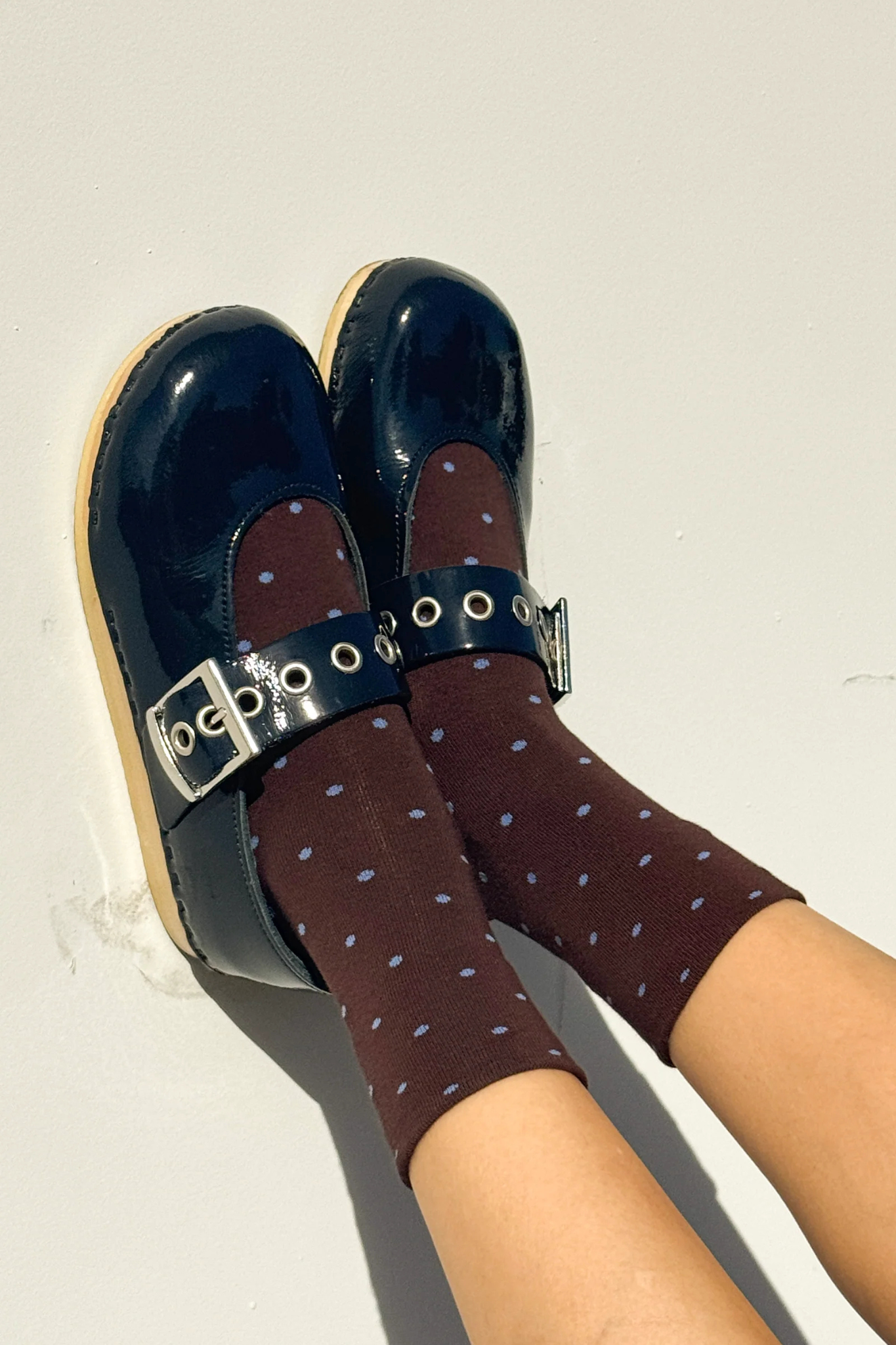SNEAKER SOCKS - POLKA DOT_CACAO BLUE
