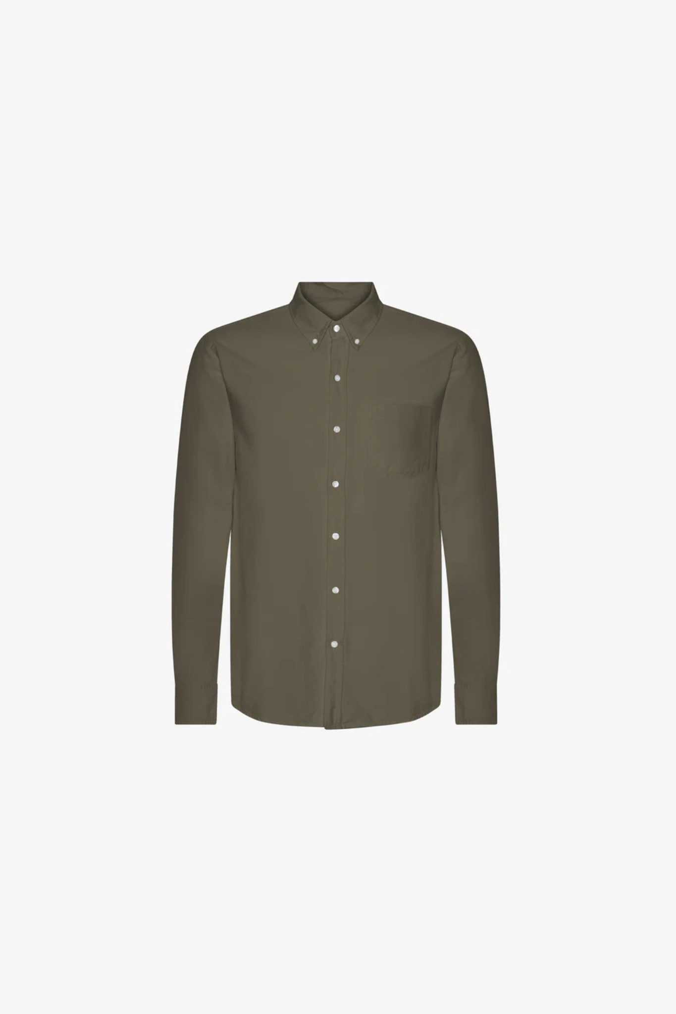ORGANIC BUTTON DOWN SHIRT - DUSTY OLIVE