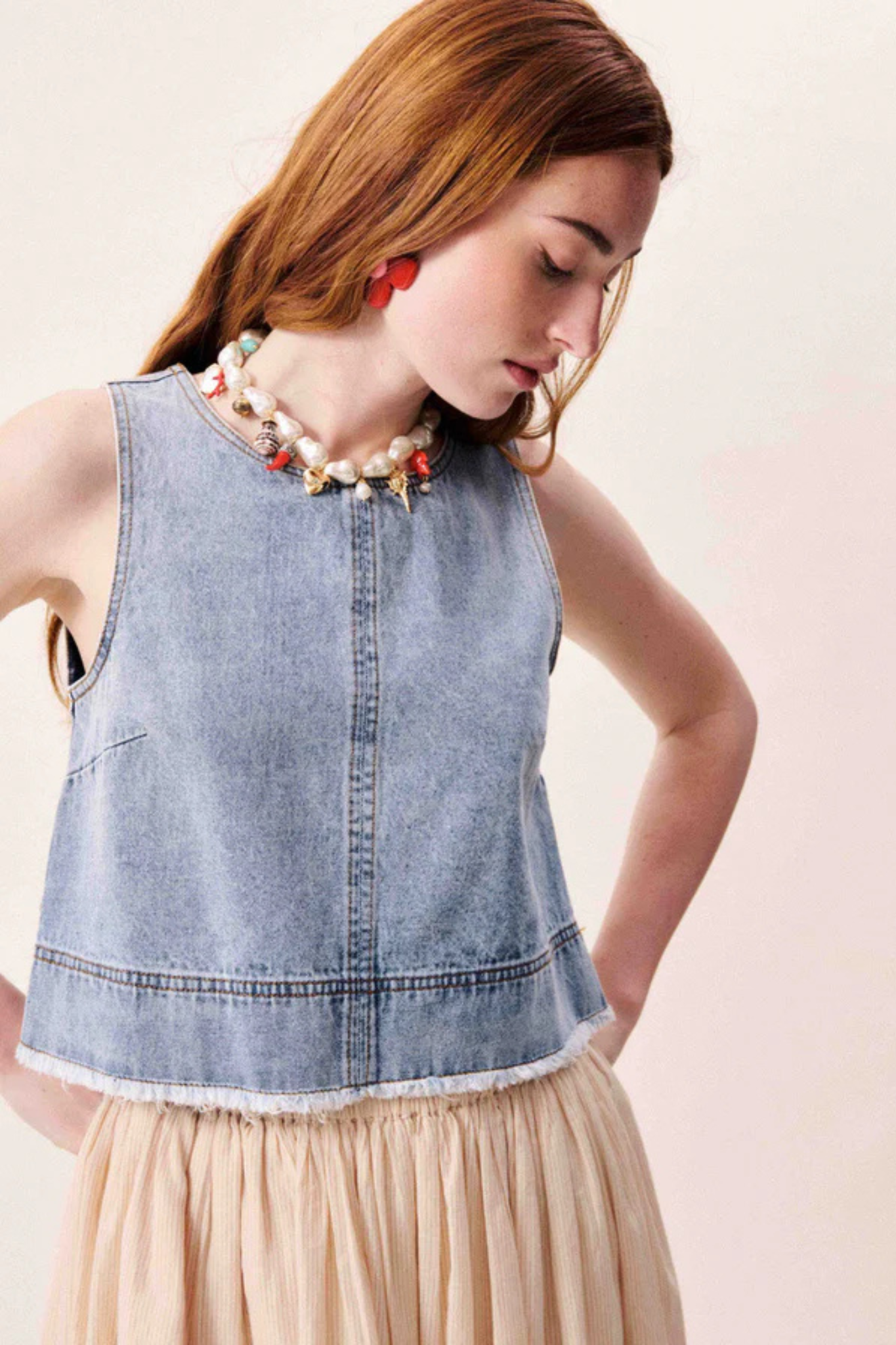 AQUALINA TOP - BLUE JEAN