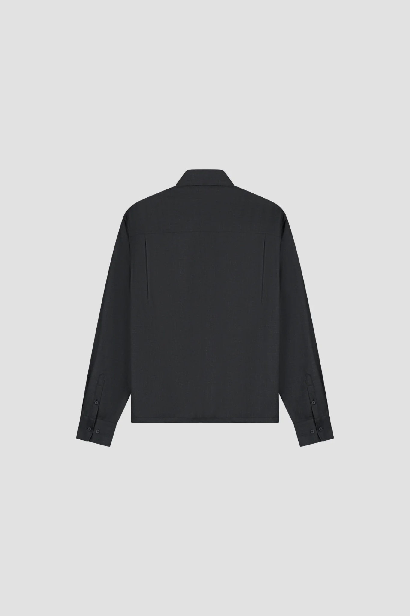 WOOL BLEND BOXY SHIRT - CHARCOAL