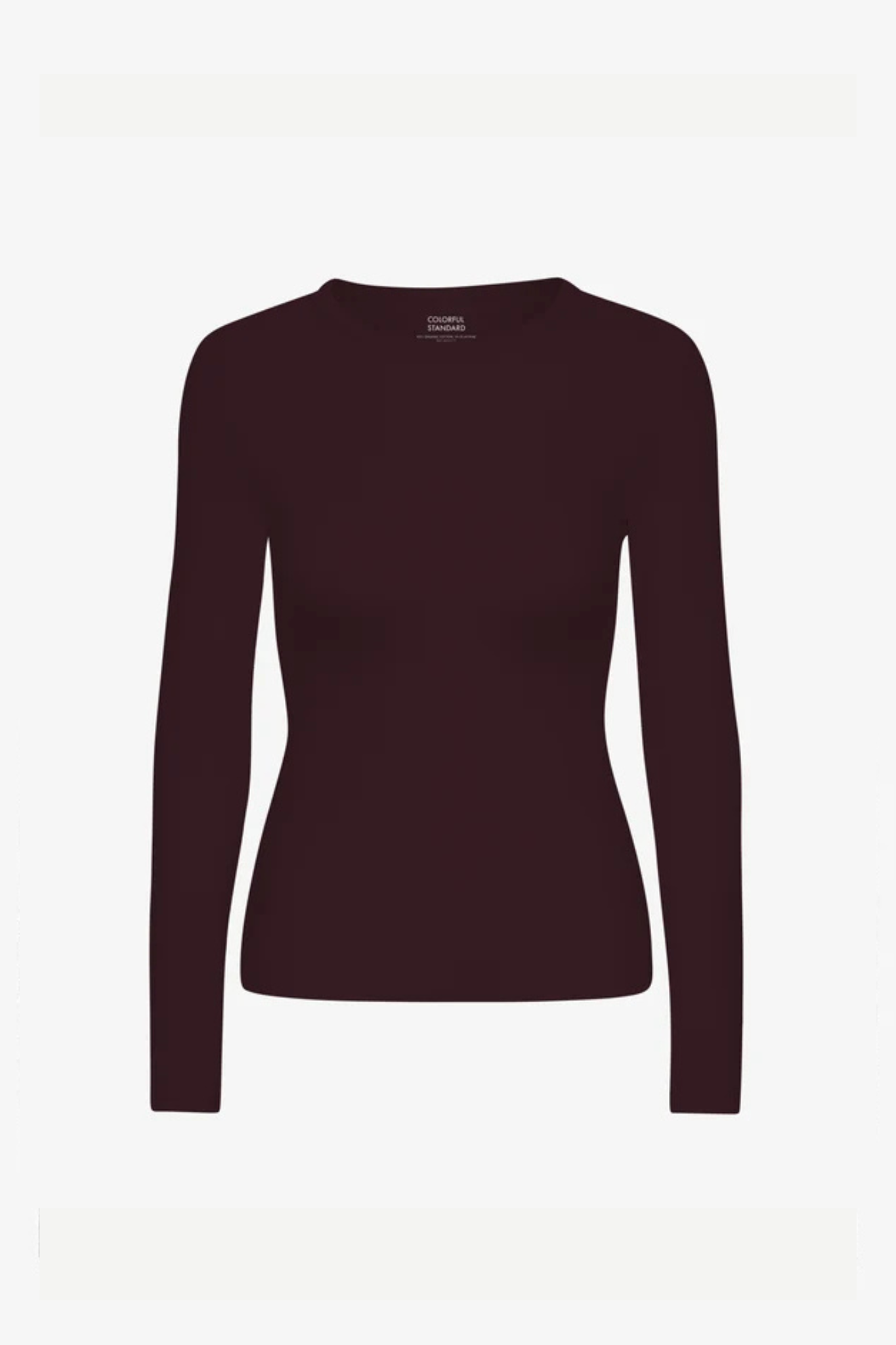 ORGANIC RIB LS T-SHIRT WOMEN - OXBLOOD RED