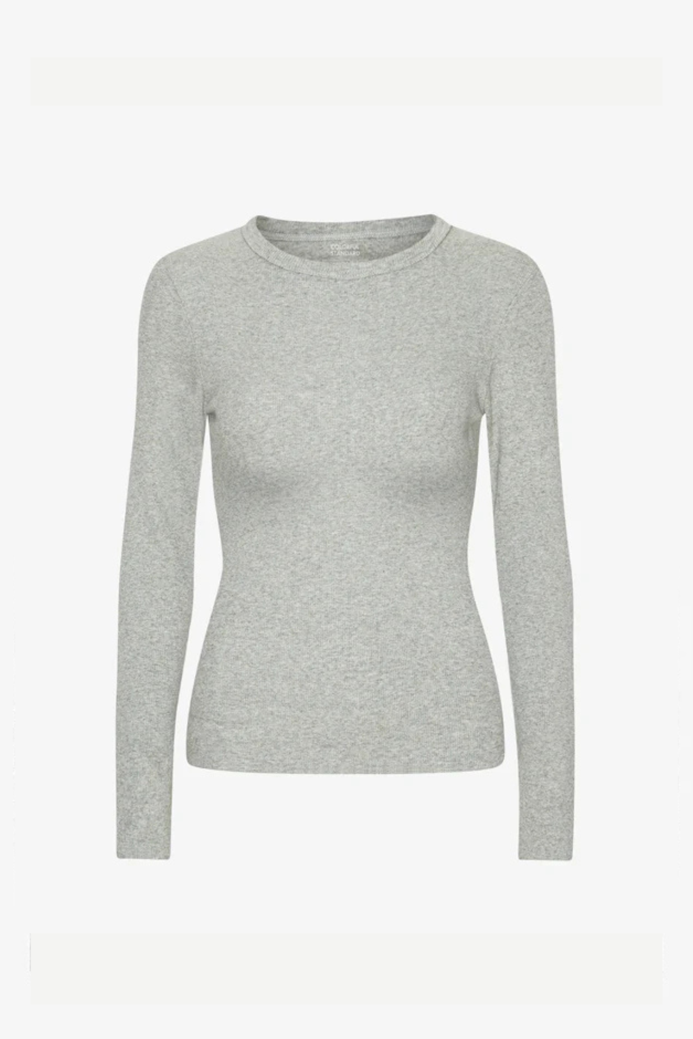 ORGANIC RIB LS T-SHIRT WOMEN - HEATHER GREY