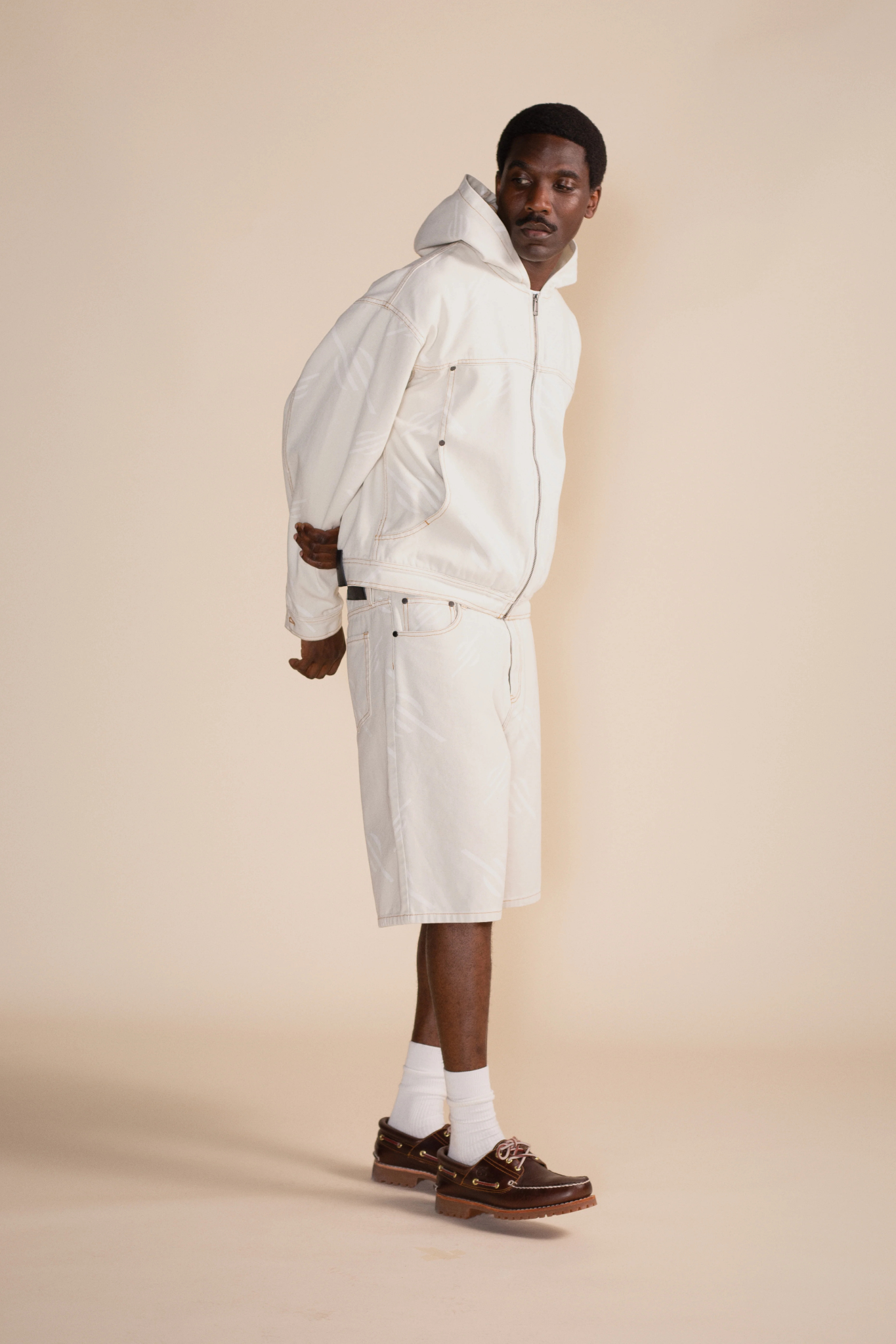 MONOGRAM CANVAS SHORTS - FOGGY DEW