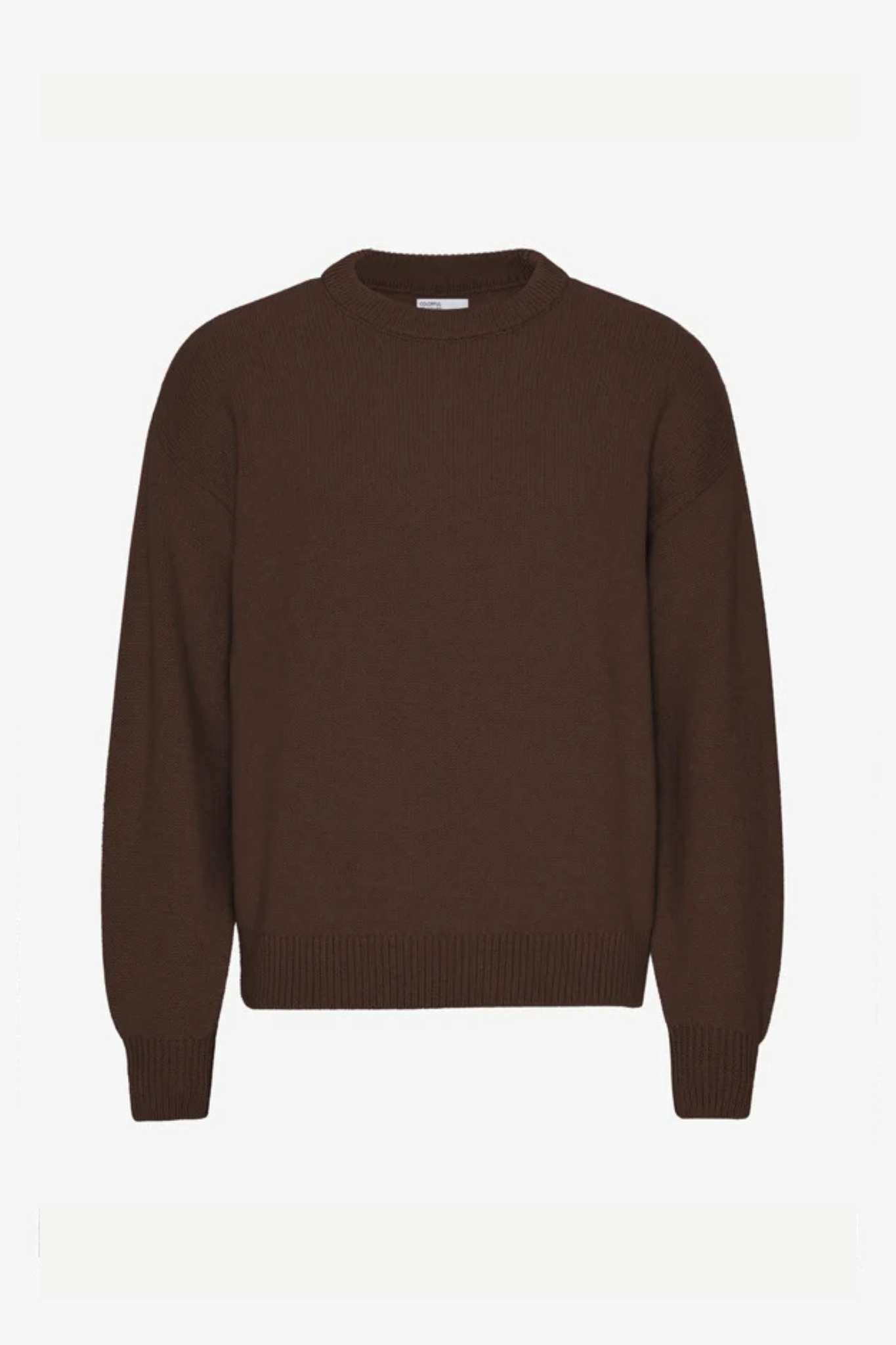 OVERSIZED MERINO WOOL CREW - COFFEE BROWN