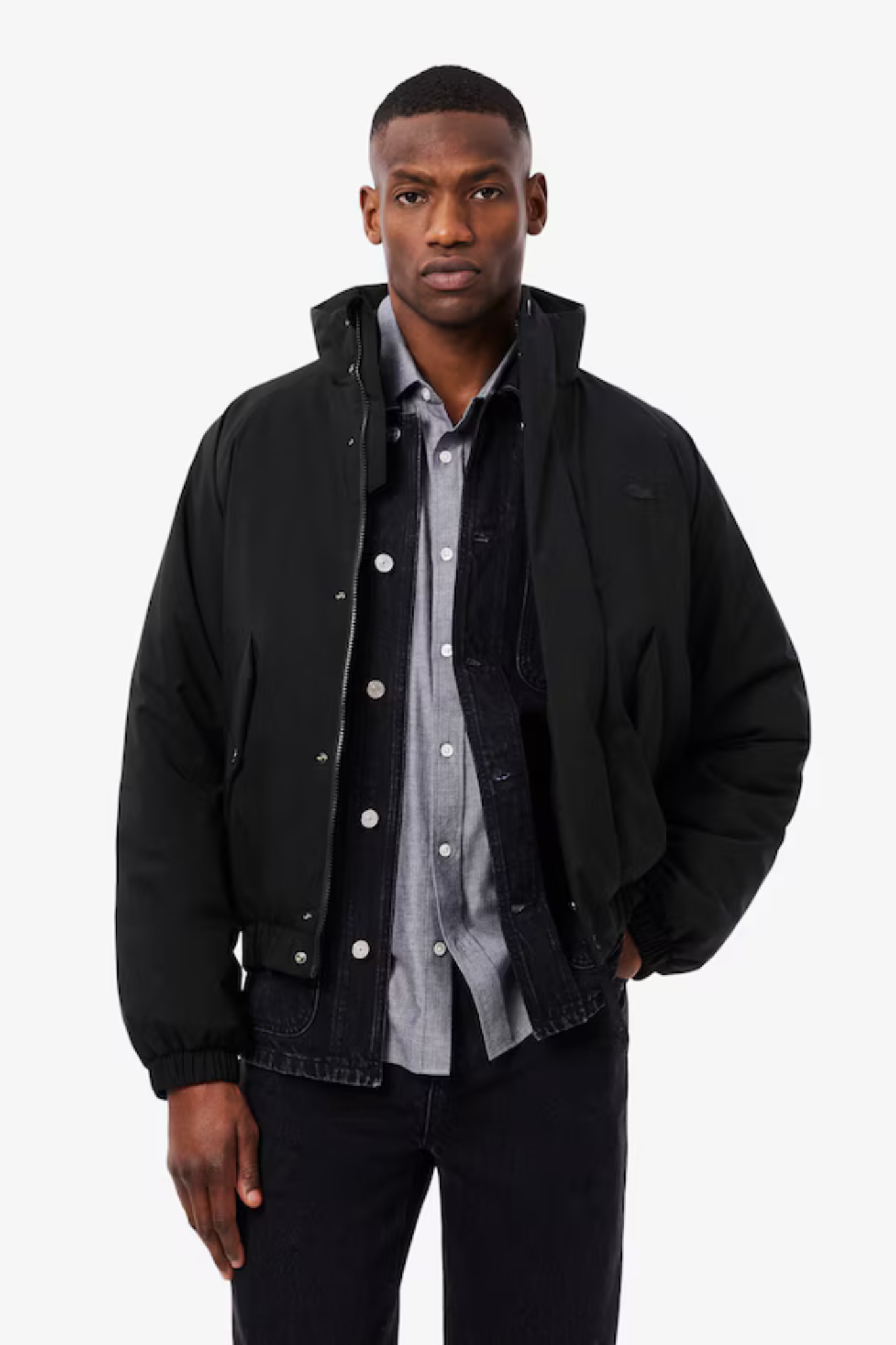 WATER-REPELLENT PADDED JACKET - BLACK