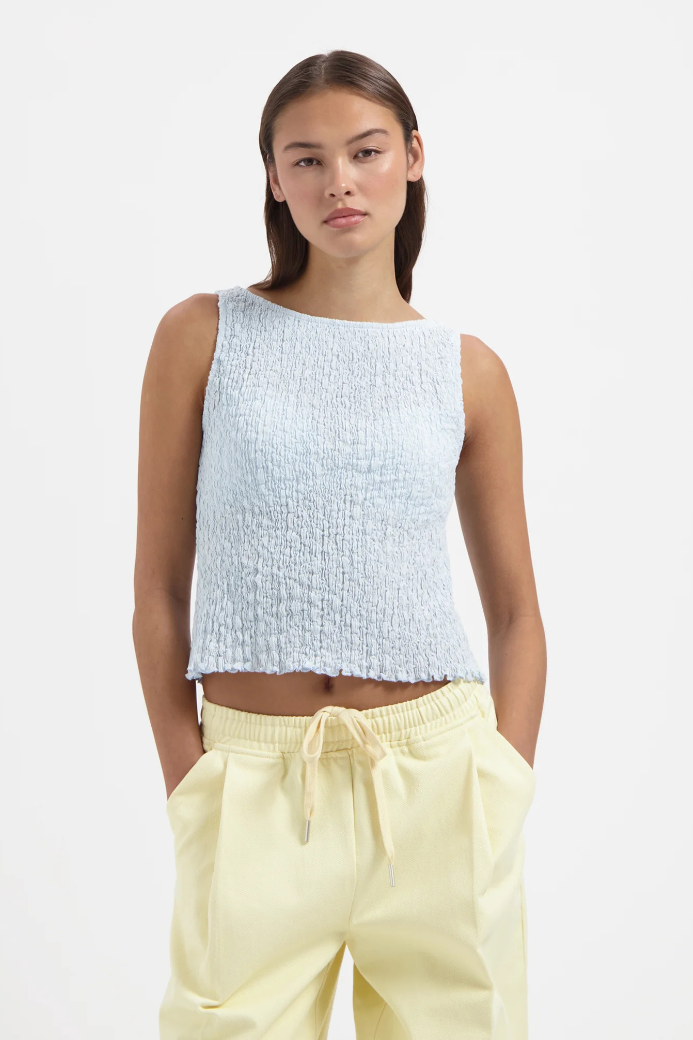 JUNE SMOCK TOP - LIGHT BLUE