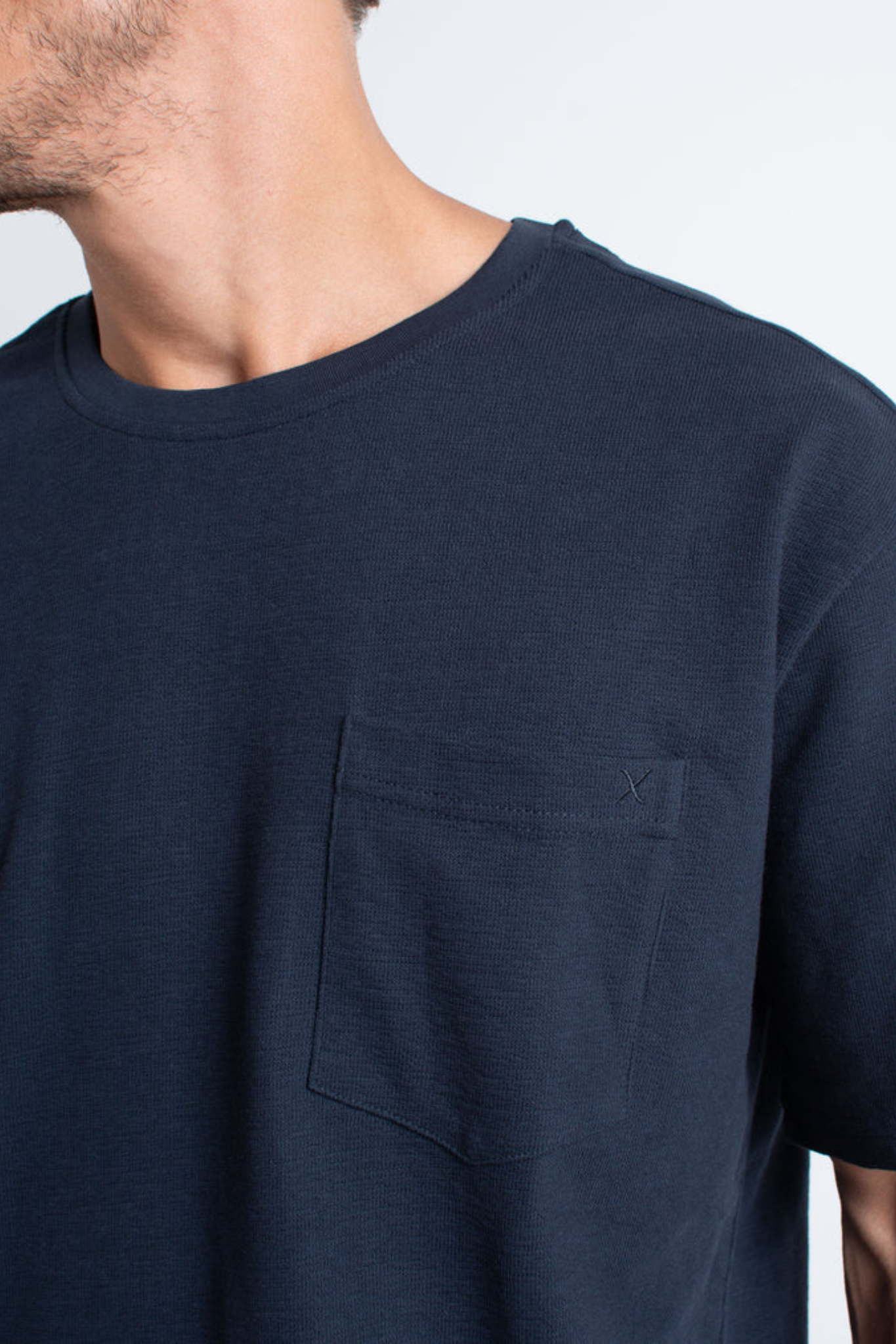 CALTON STRUCTURED T-SHIRT - DARK NAVY