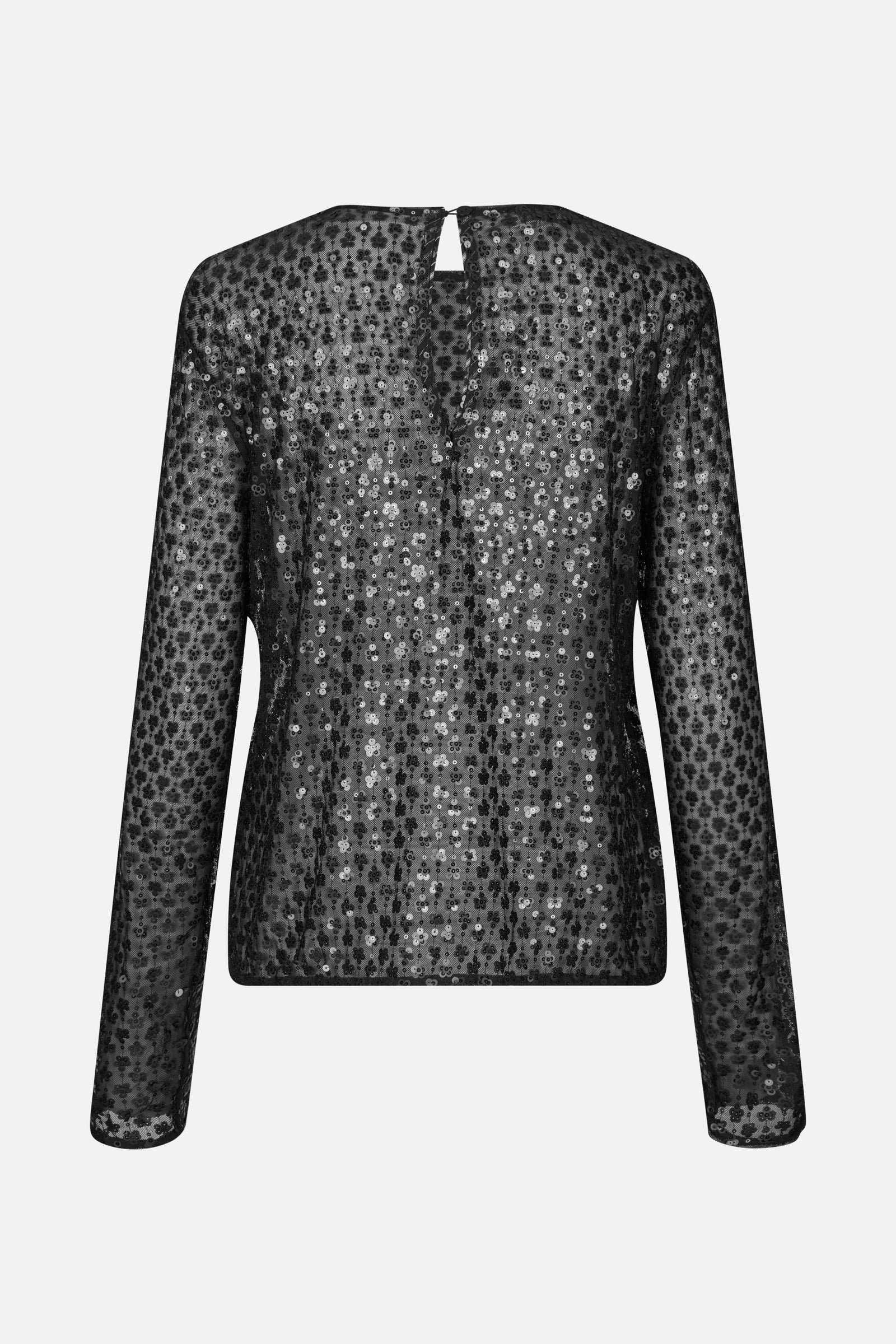 JASMIN SHIRT - BLACK FLOWER SEQUINCE