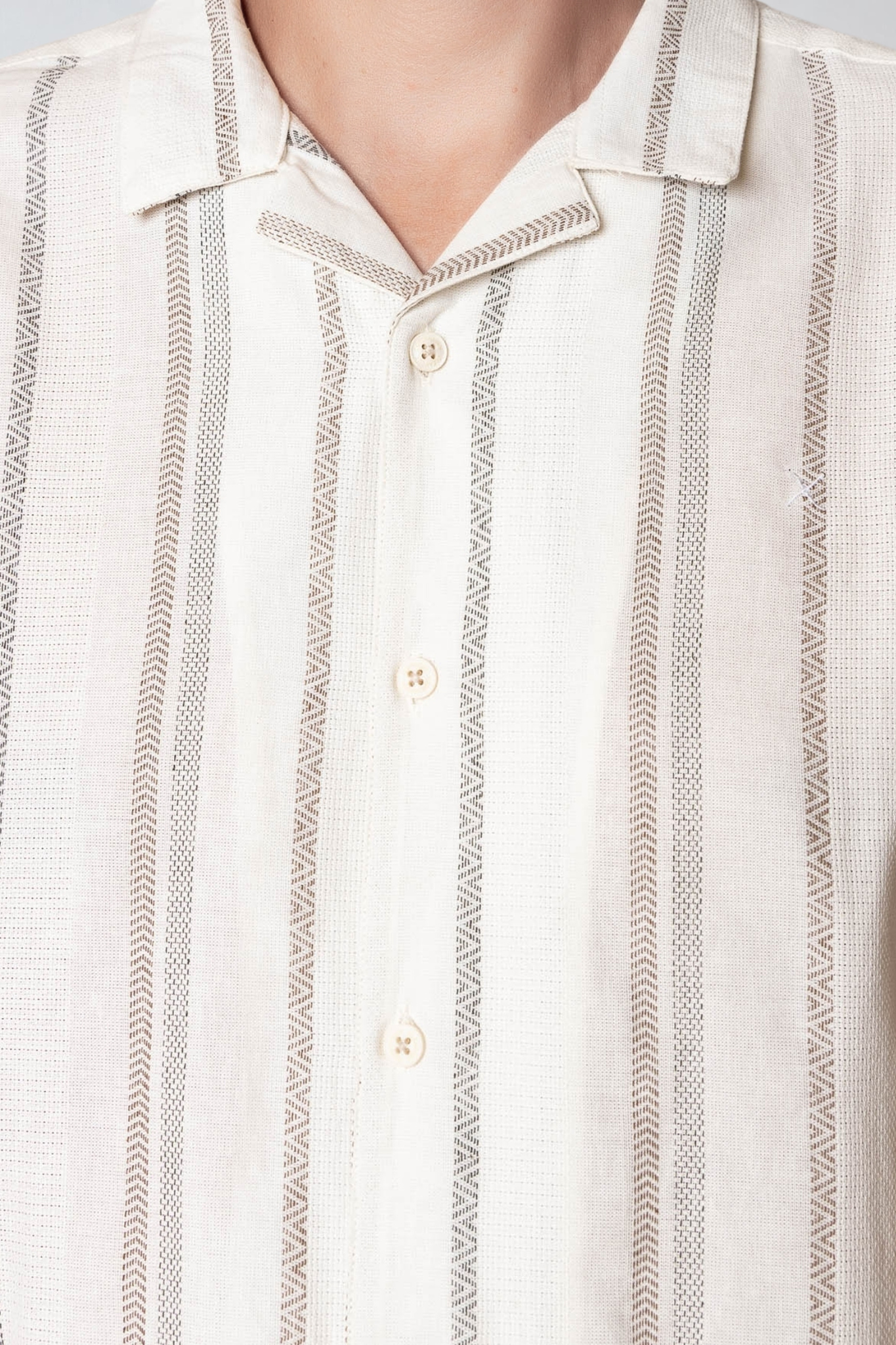 BOWLING EVALD S/S SHIRT - ECRU