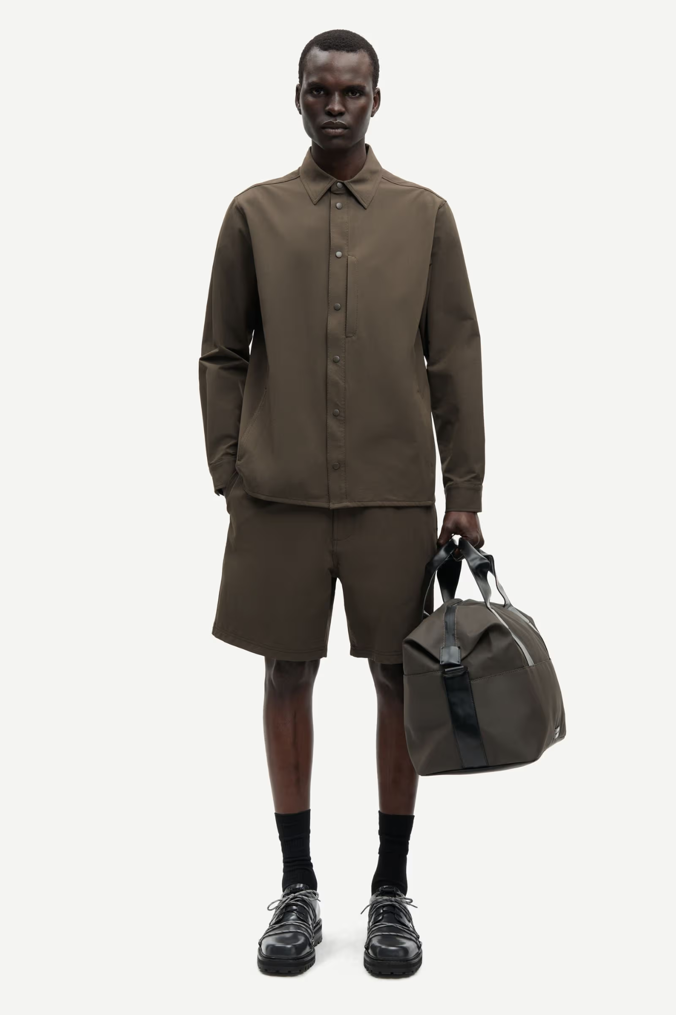 DAMON X OVERSHIRT - BLACK OLIVE