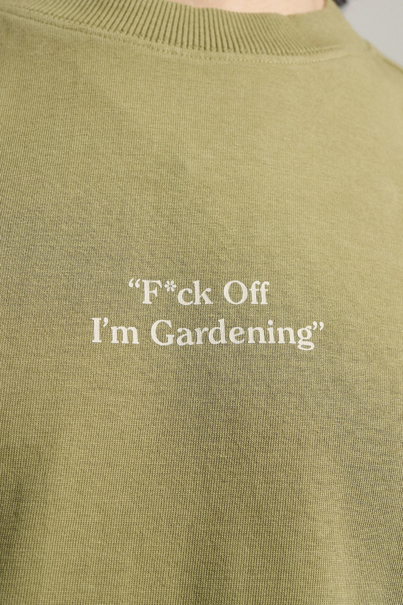 FUCK OFF RAGLAN T-SHIRT - OLIVE GREEN