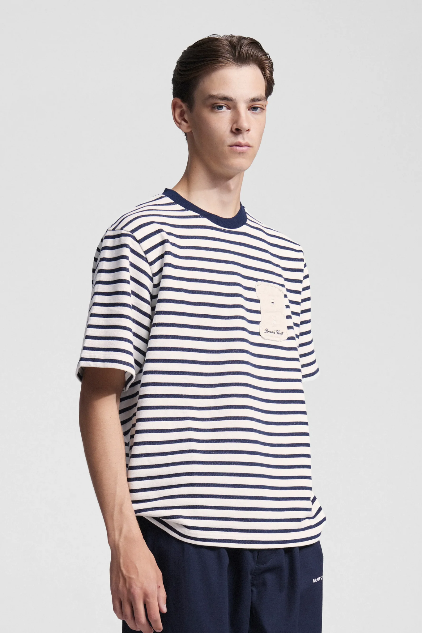 VARSITY STRIPED T-SHIRT - NAVY